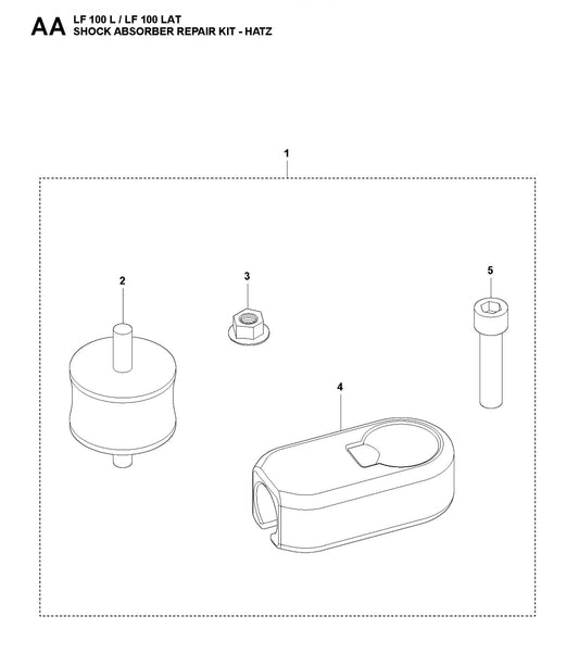 Shock Absorber Repair Kit-Hatz Parts For LF 100 LAT Petrol By Husqvarna