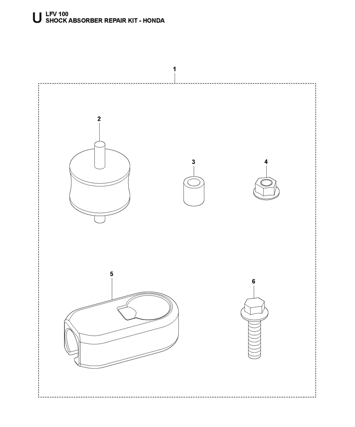 Shock Absorber Repair Kit-Honda Parts For LFV 100 By Husqvarna