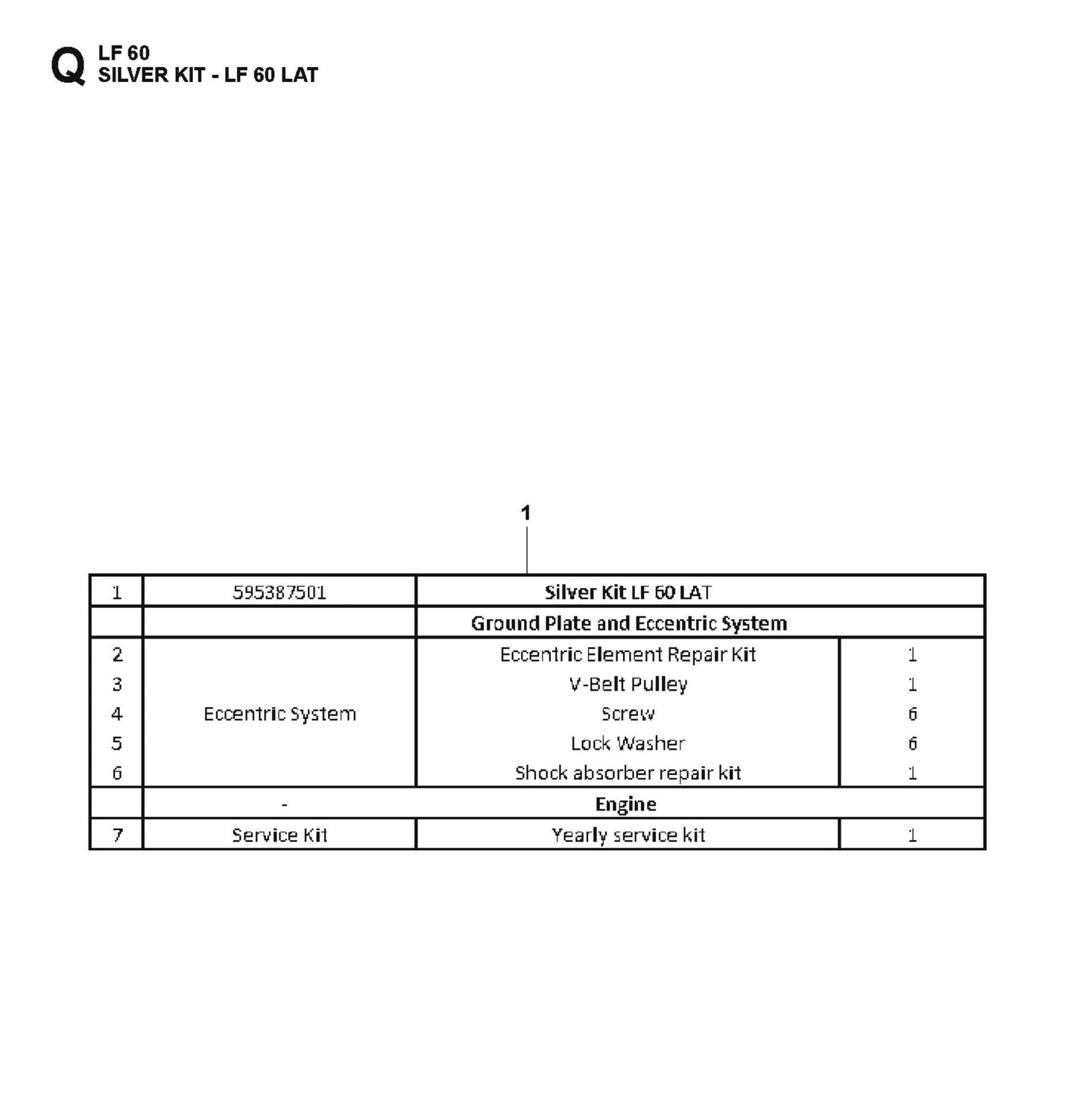 Silver Kit Parts For LF 60 LAT By Husqvarna