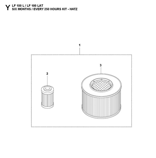 Six Months-Every 250 Hours Kit-Hatz Parts For LF 100 LAT Petrol By Husqvarna
