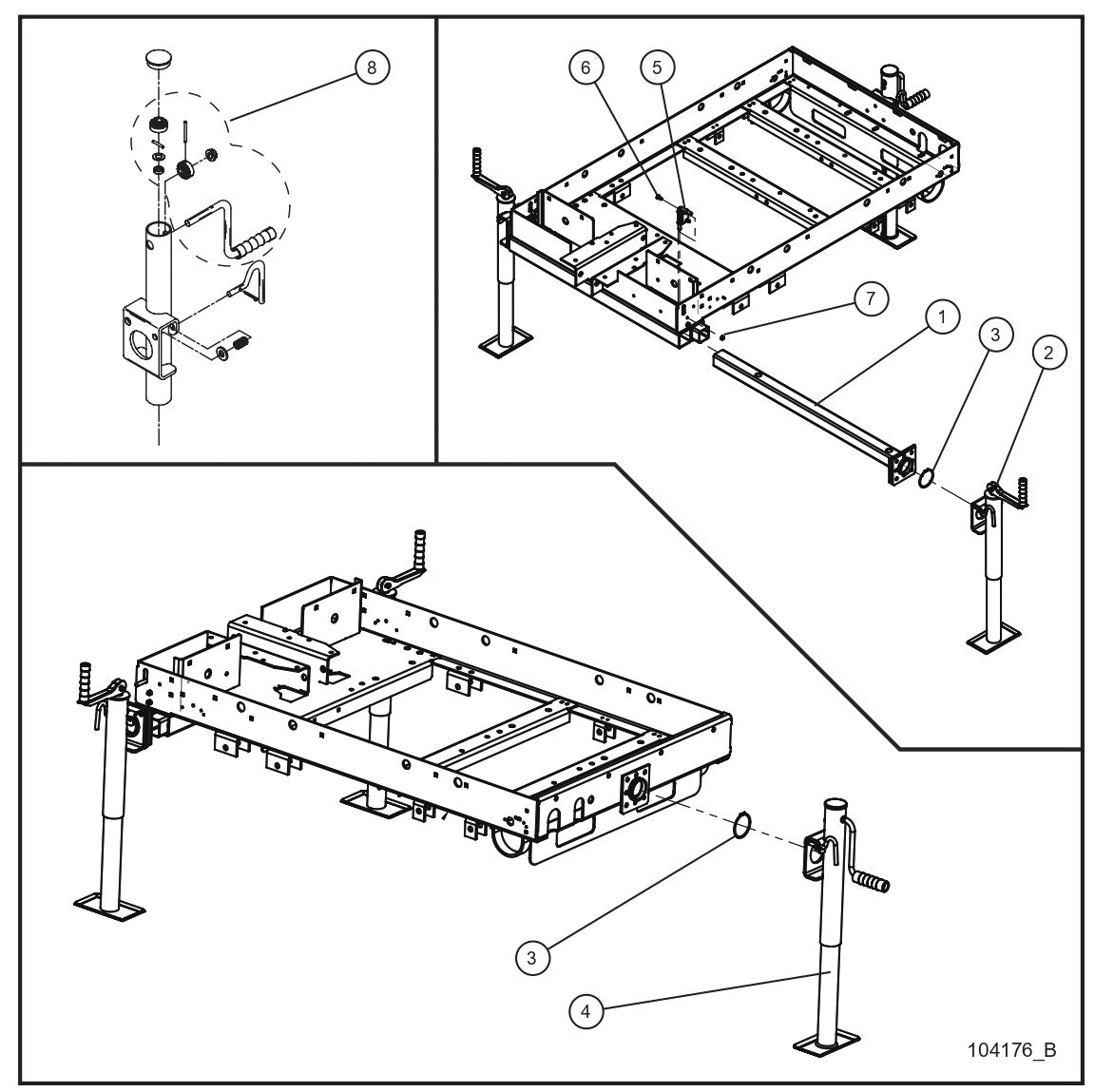 V Series Night-Lite Pro II Snap Ring Outriggers and Jacks Parts By Allmand