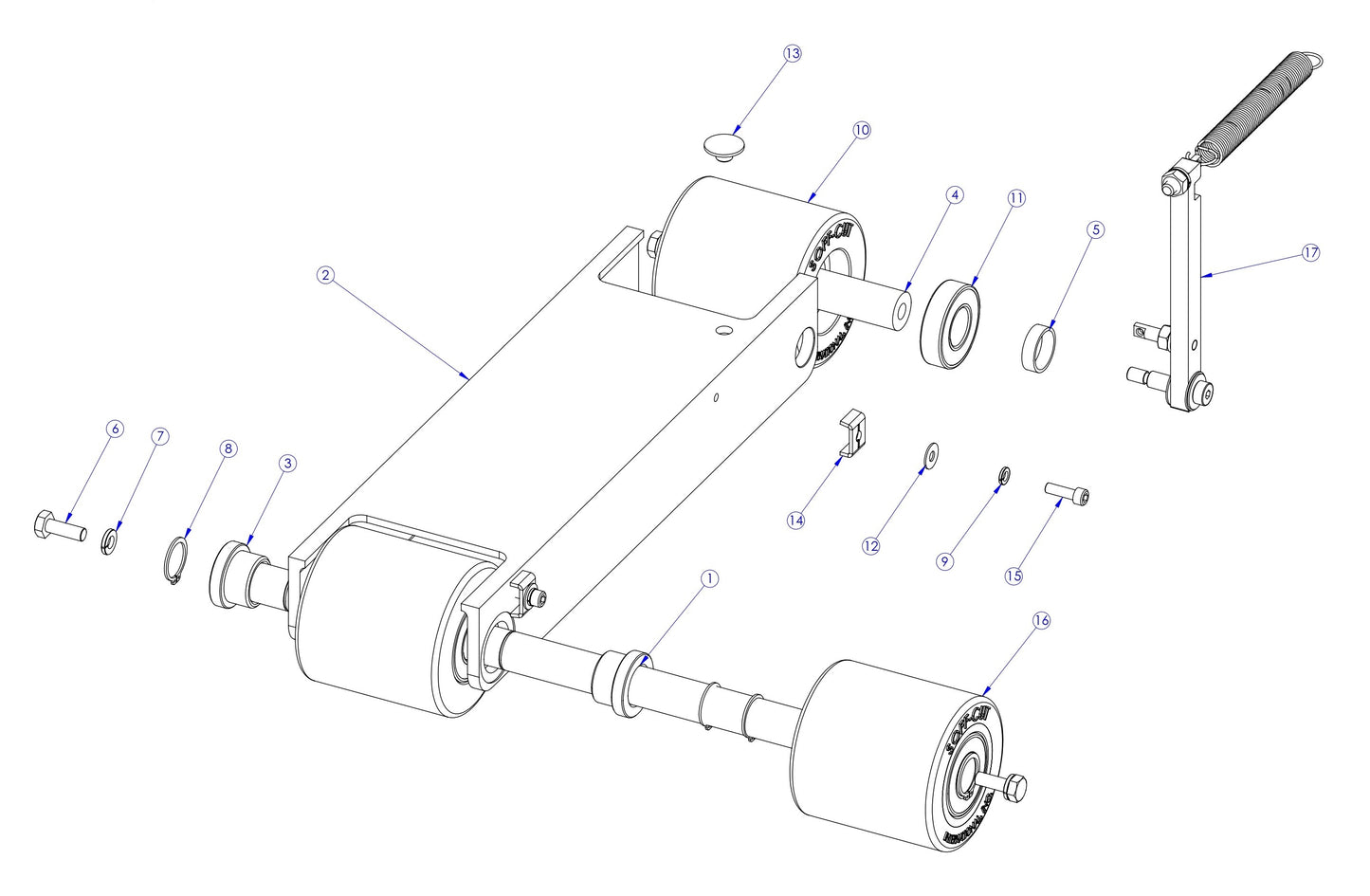 Soff Cut X150D Wheel Carriage Assembly Parts