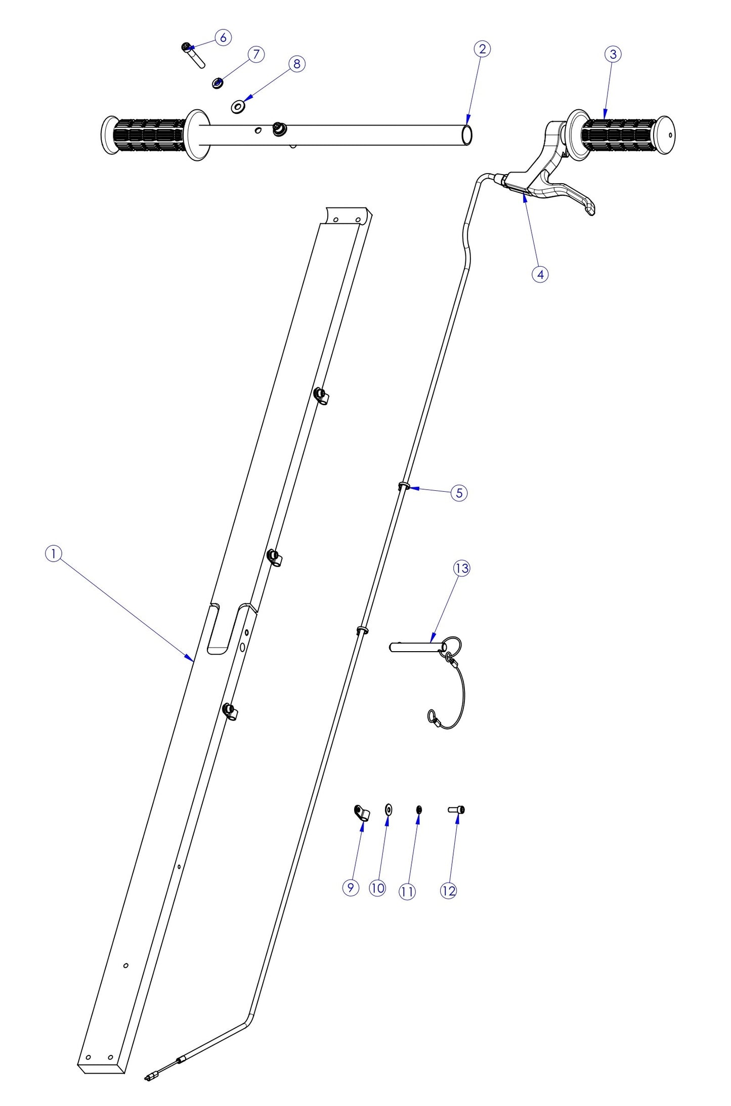 Soff Cut X150D Handle Assembly Parts by Husqvarna