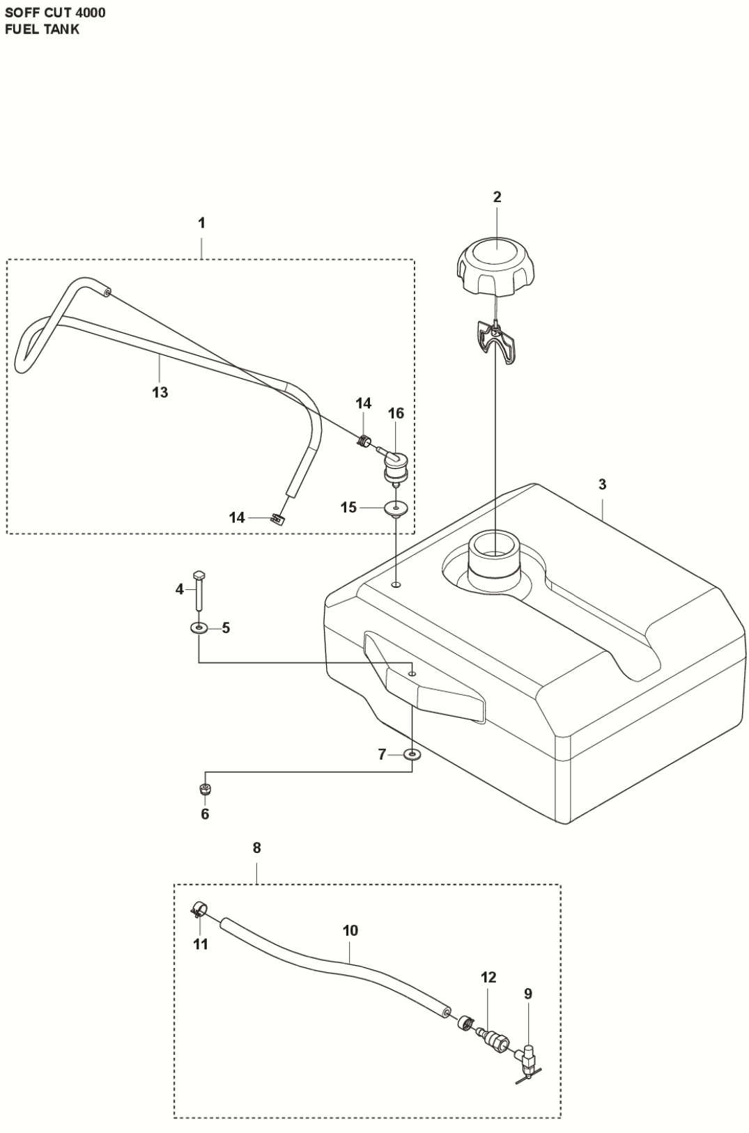 Fuel Tank Parts For Soff Cut 4000 by Husqvarna