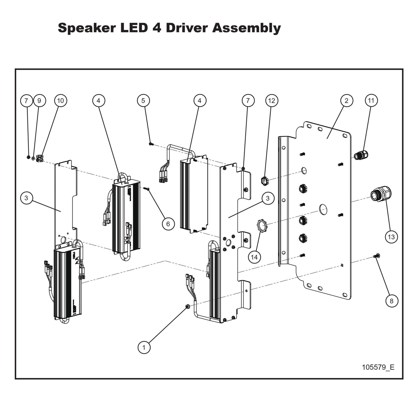 Speaker LED 4 Driver Assembly Parts By Allmand