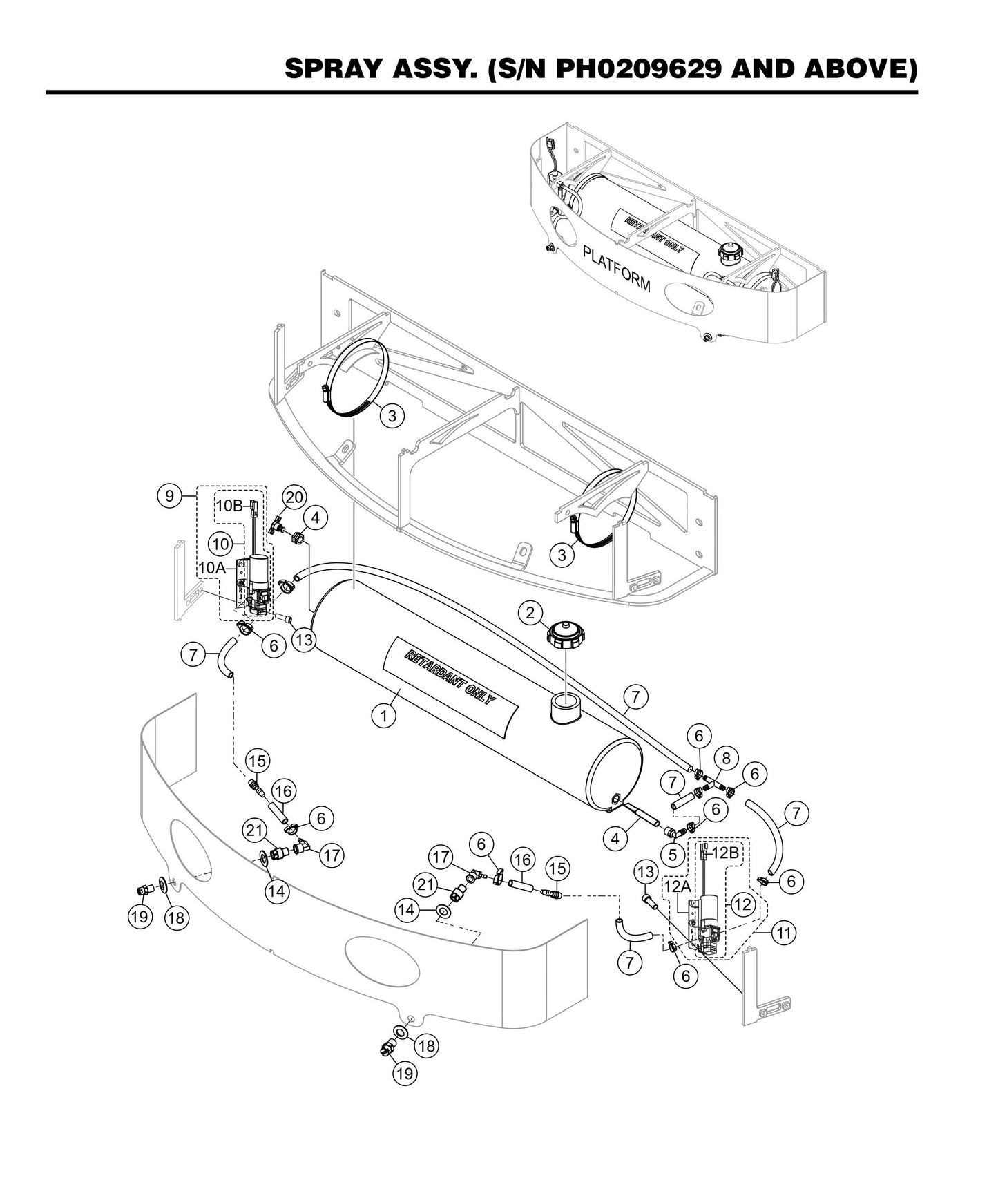 HHXDF4 HHXDF5 Spray Assembly (S/N PH0209629 and Above)