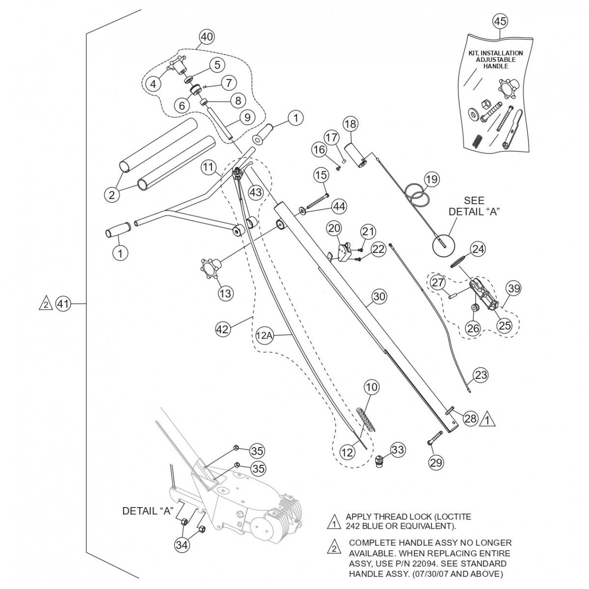 J36-M30 Standard Handle Assembly Parts by Multiquip Whiteman