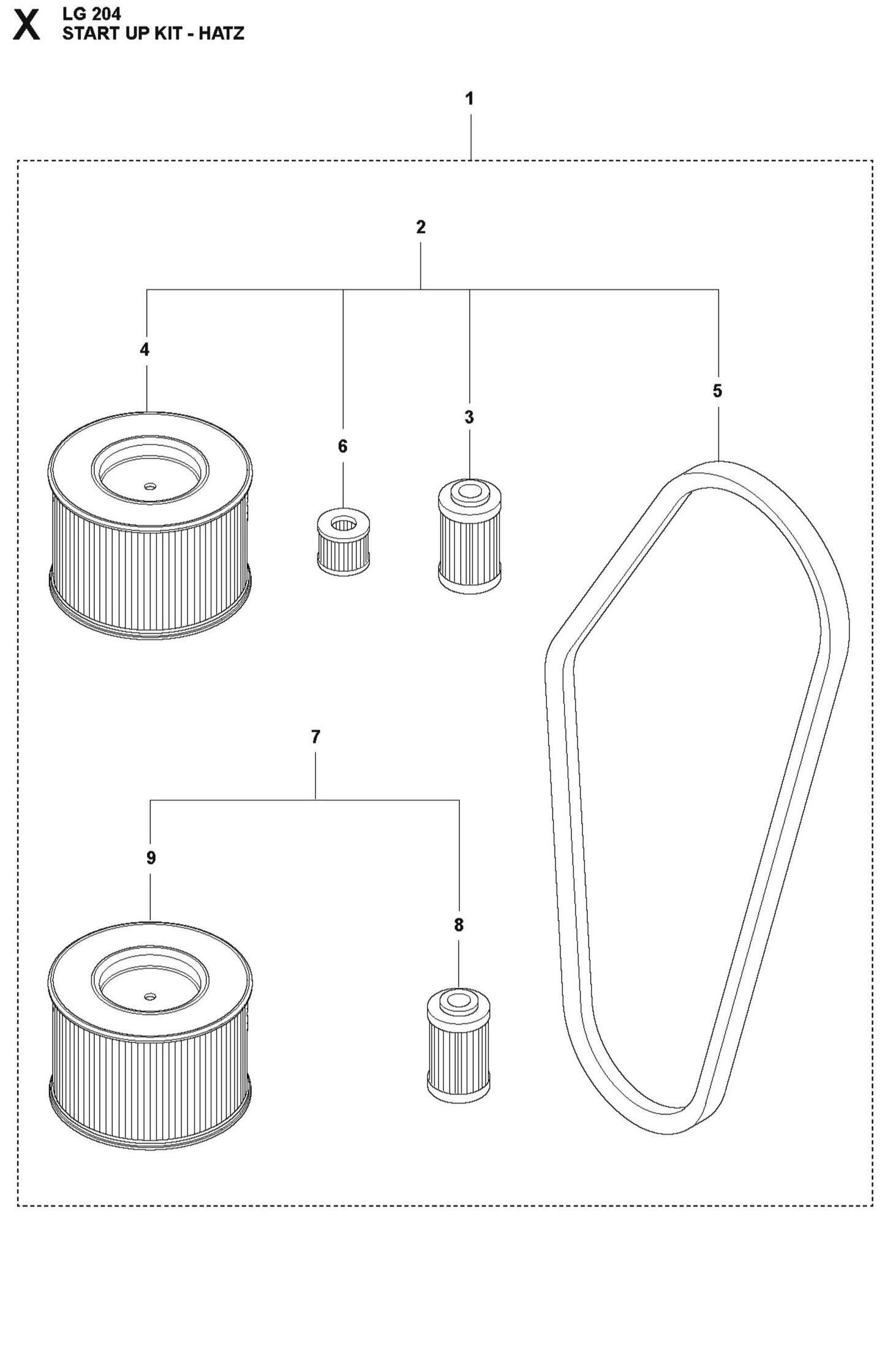 Start Up Kit - Hatz Parts For LG 204 Diesel By Husqvarna