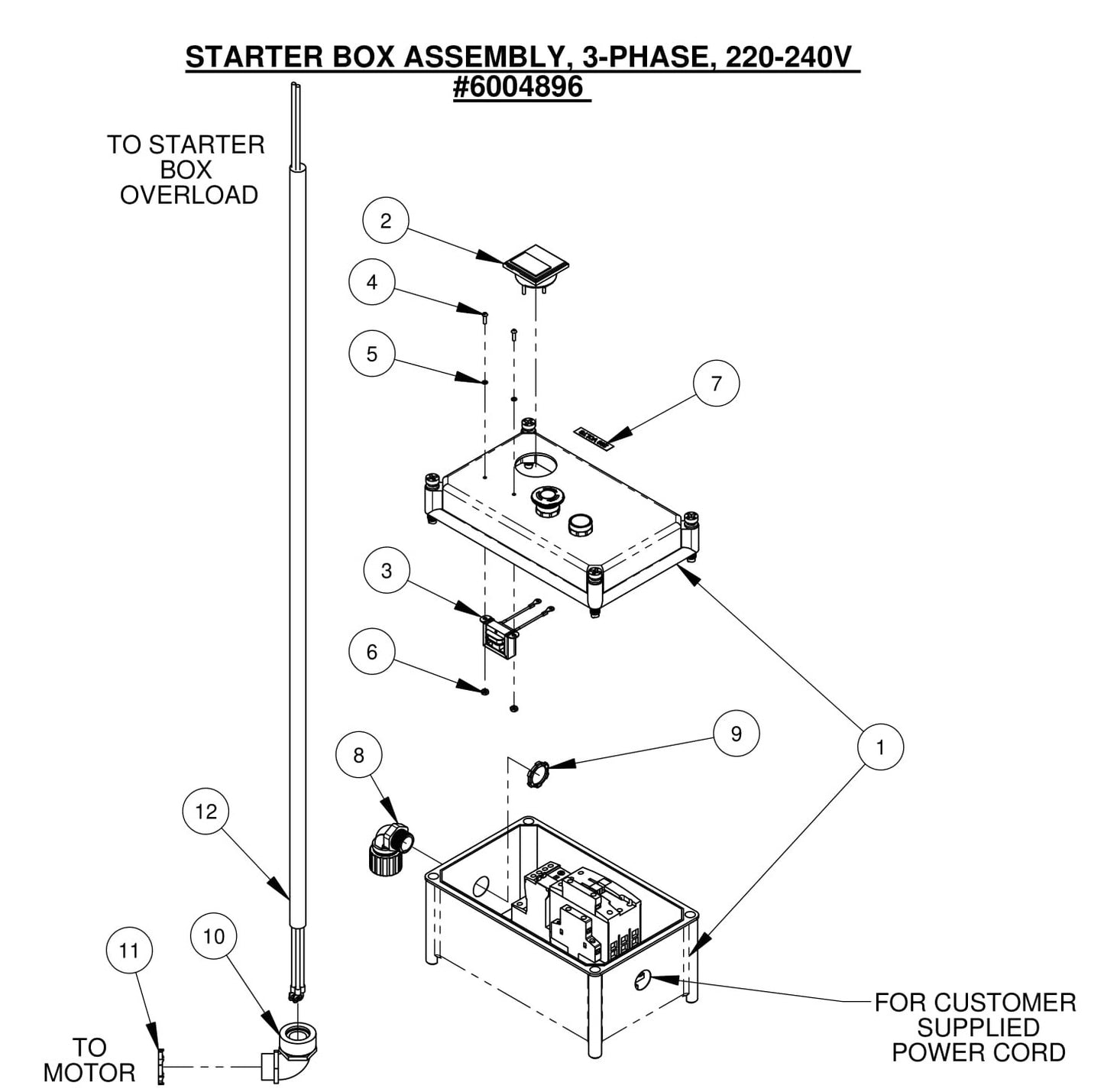 CC2500 Starter Box Assembly, 3-PHASE, 220-240V