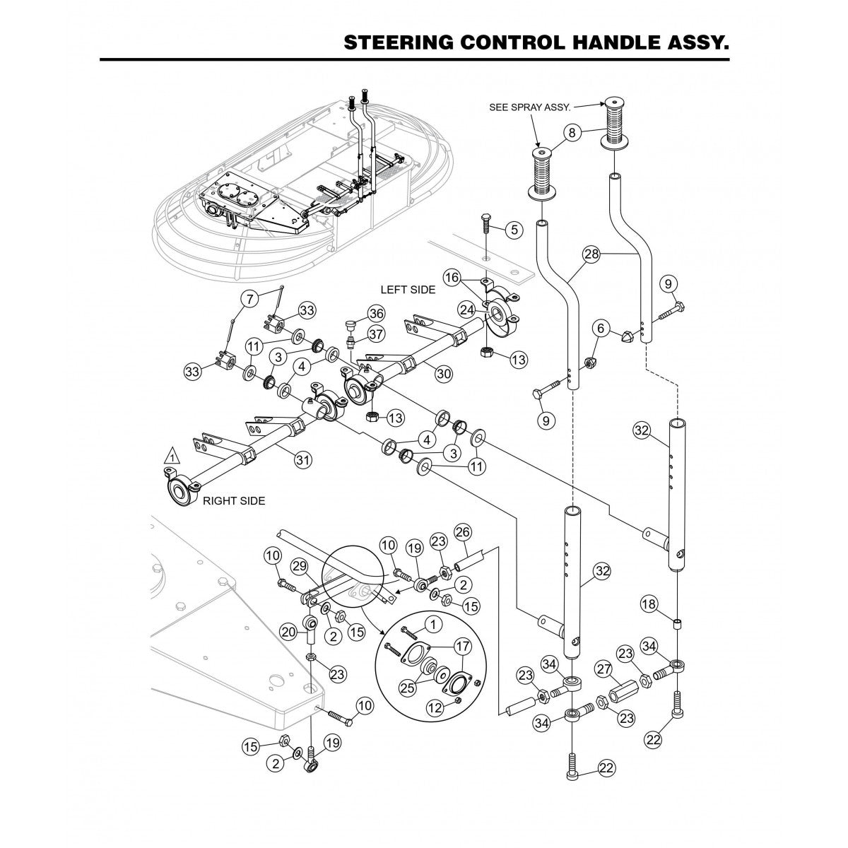 HHNG4 HHNG5 Steering Control Handle Assembly