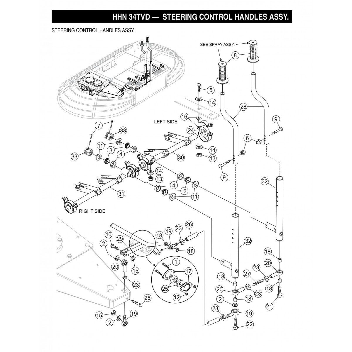 HHN-34TVD Steering Control Handles Assembly
