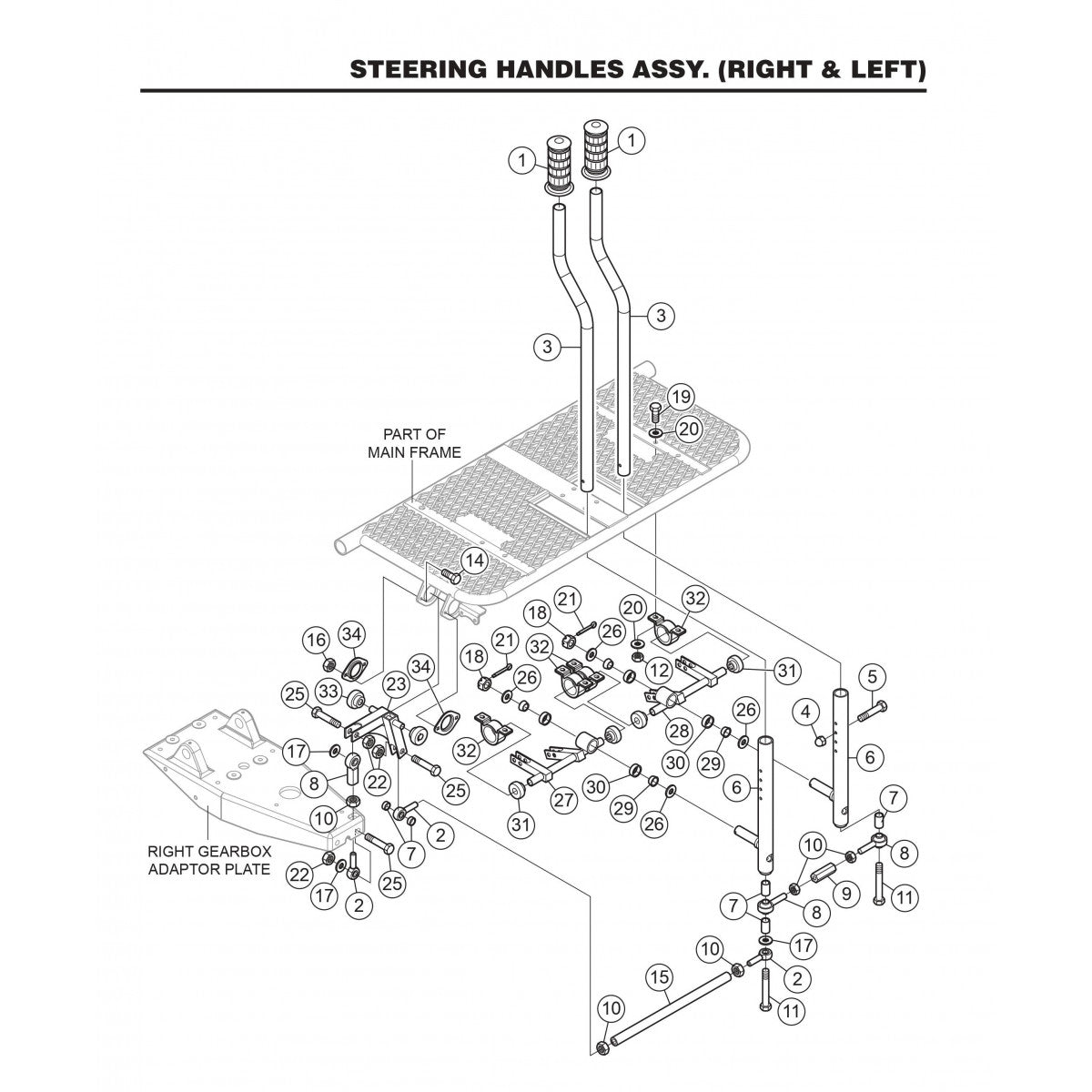 HTN27KTCSL HTN28KTCSL Steering Handles Assembly (Right and Left)