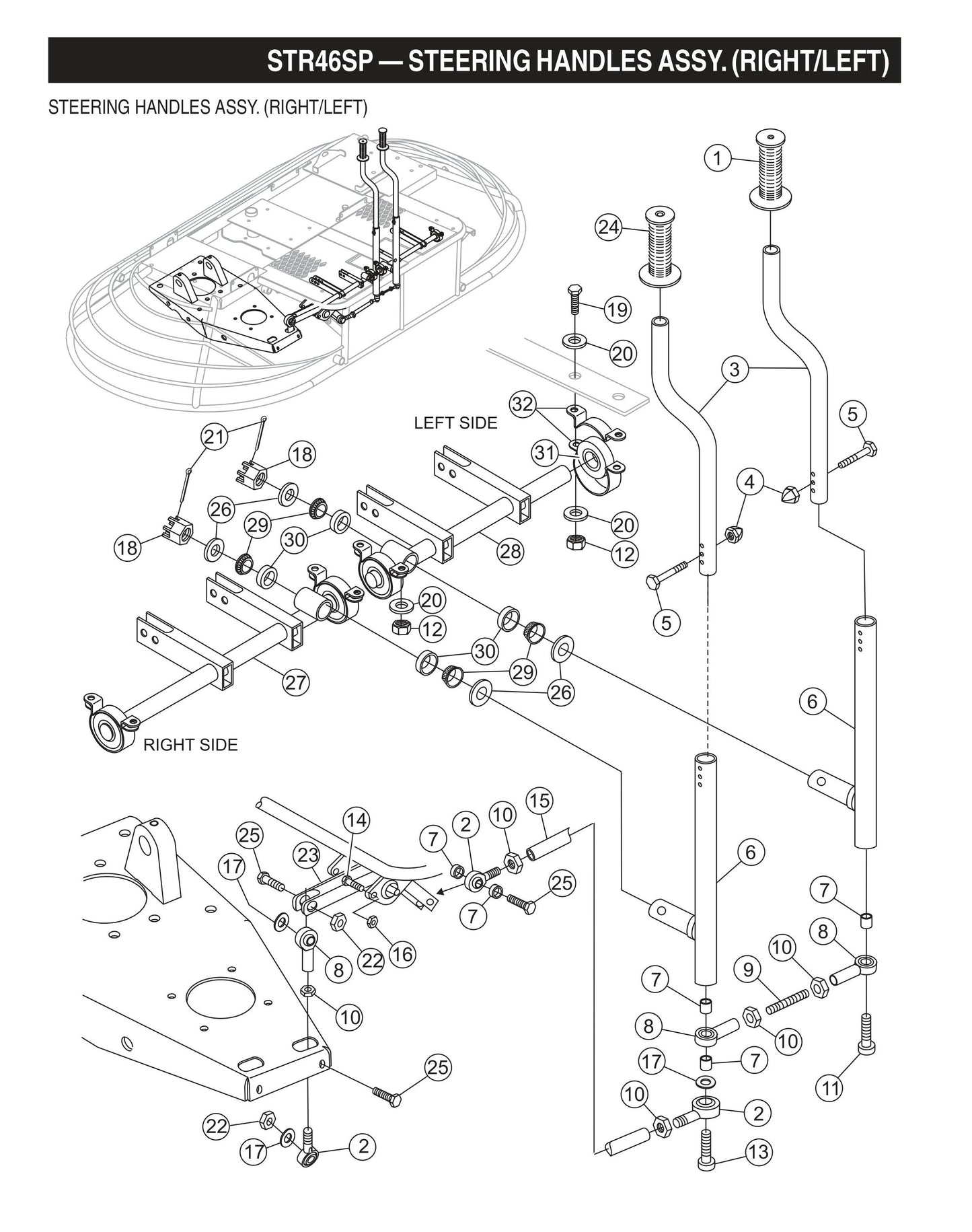 STR46SP STOW-Steering Handles Assembly (Right/Left)