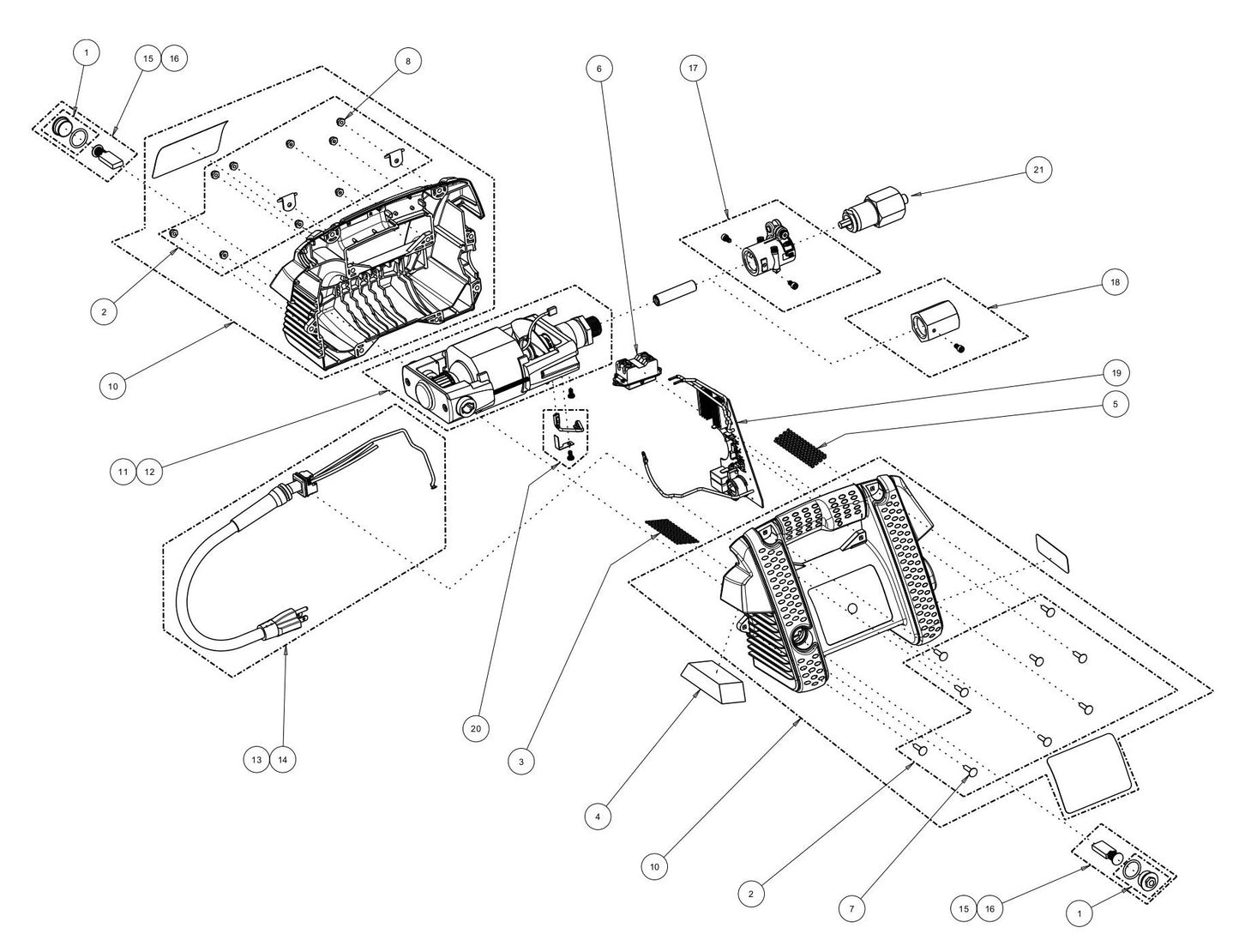 Sure Speed 2.0 Concrete Vibrator Motor Parts Diagram