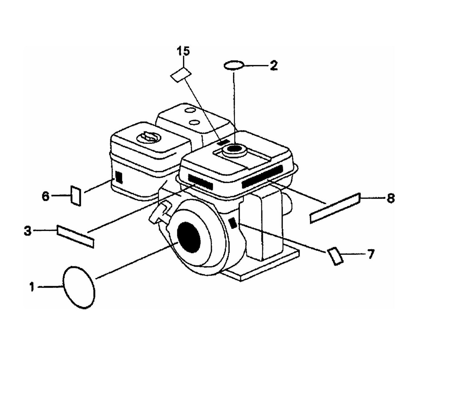 HONDA GX160K1TX2 Engine Labels Assembly Parts for T20H/QP202TH By Multiquip