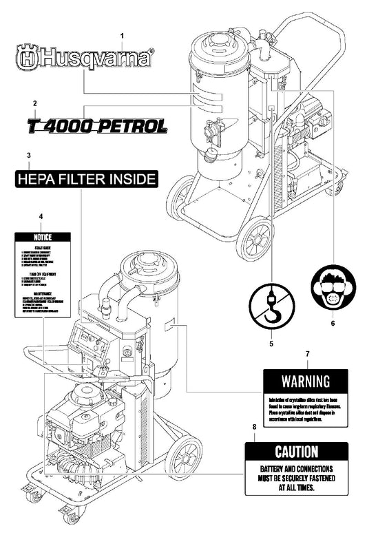 T 4000 Petrol Decals Assembly Parts