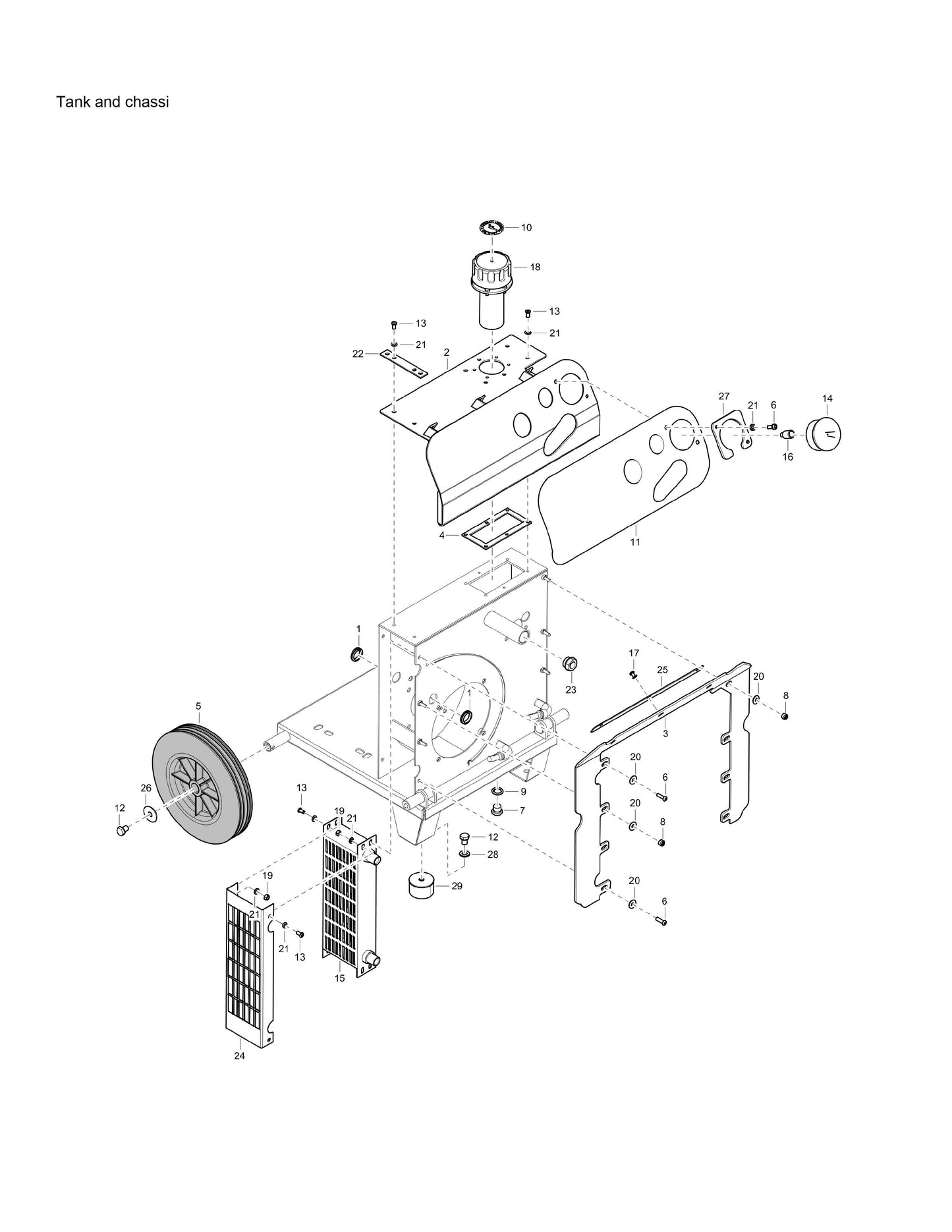 PAC P 9 OEU Hydraulic Power Pack Tank and Chassi Assembly Parts By Chicago Pneumatics
