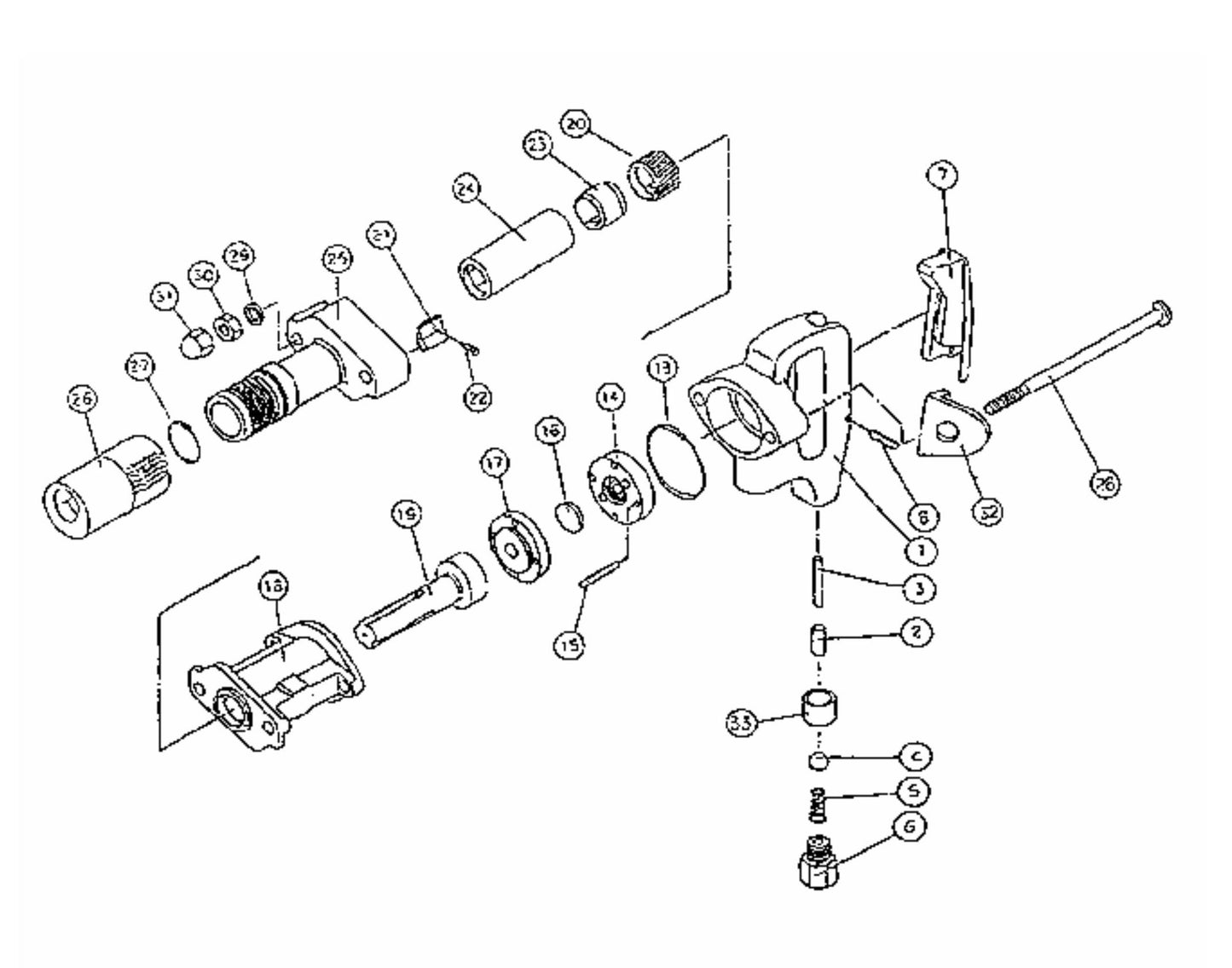 THD-1100U Rock Drill Assembly Parts