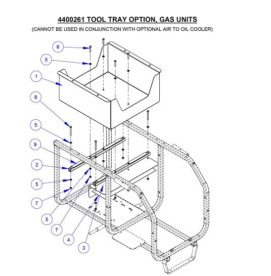 Tool Tray Option, Gas Units