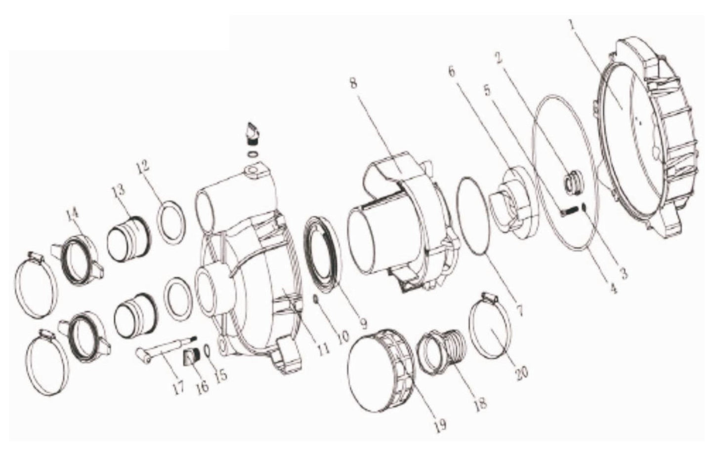 BE TP-3065HR 3" Semi-Trash Pump Assembly 'RS' Type Parts by BE Power Equipment