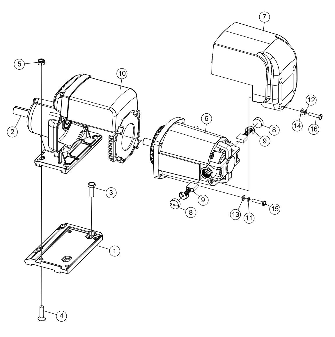 TP24 Tile Saw (Electric Motor) - Electric Motor Assembly Parts
