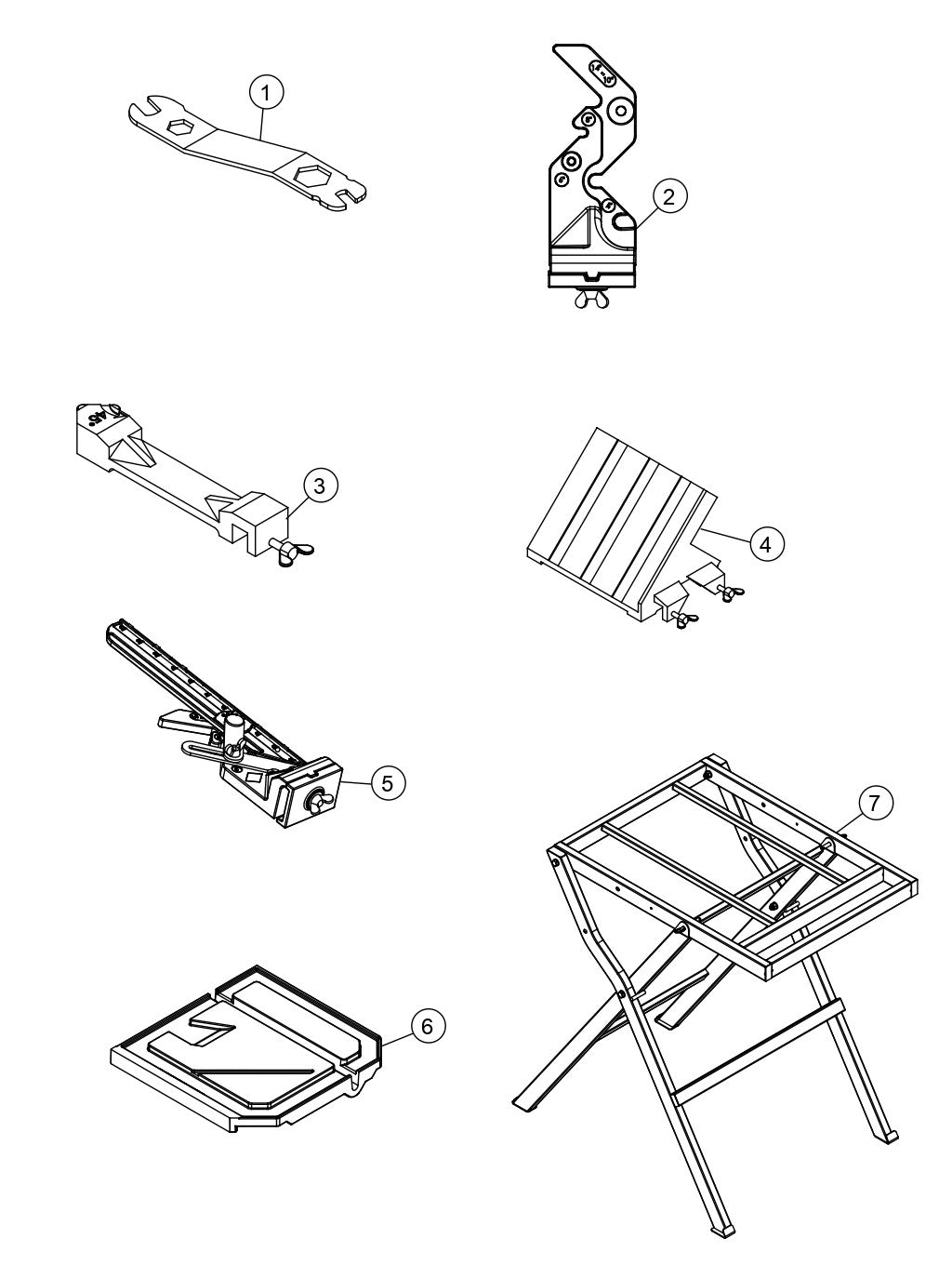TP24 Tile Saw (Electric Motor) - Tools And Accessories Assembly Parts