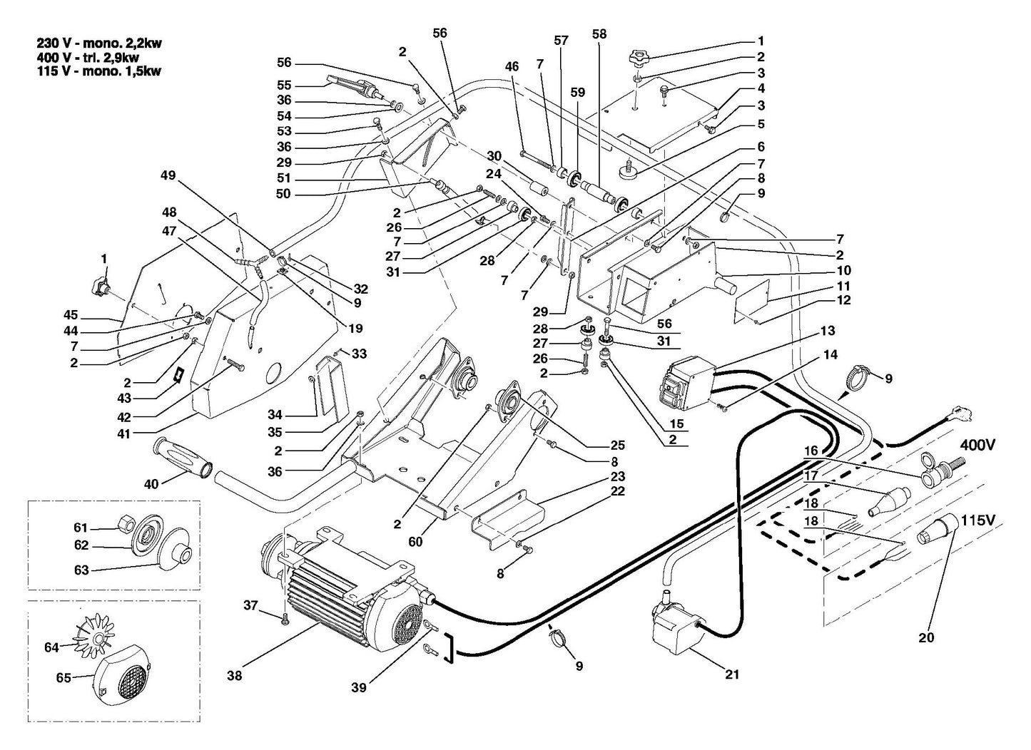 TS 100 R Motor Assembly Parts