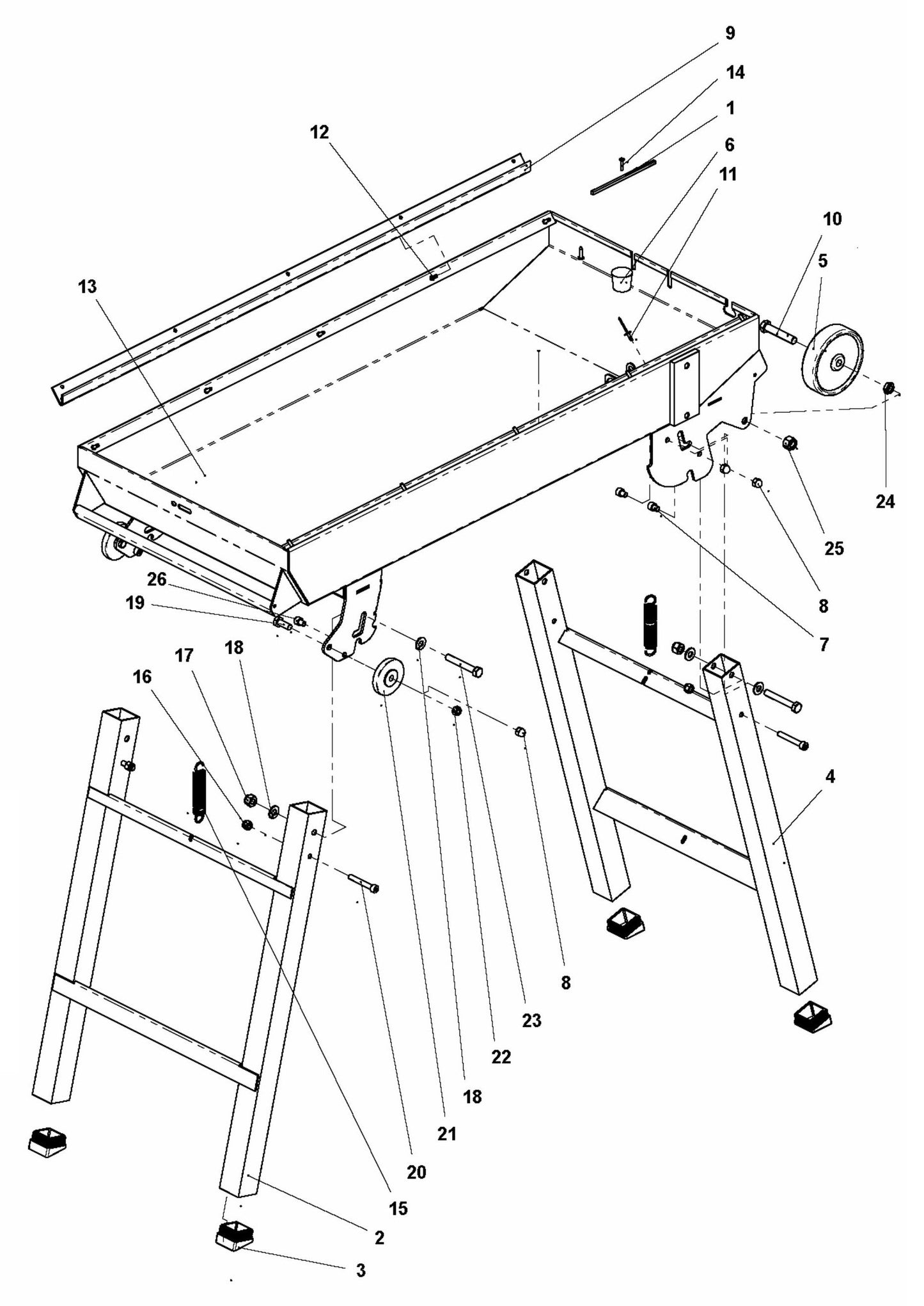 TS 400F Frame Assembly-1 Parts
