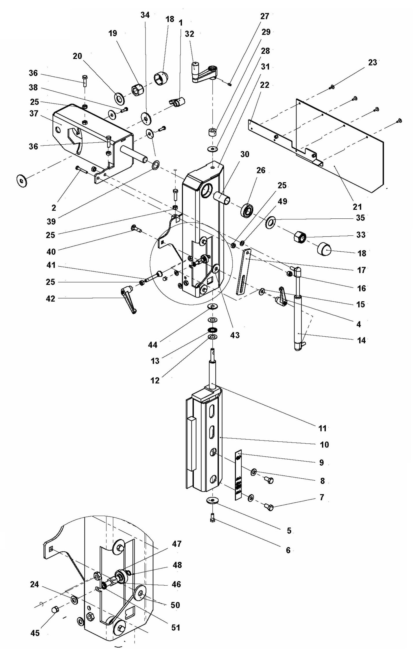 TS 400F Frame Assembly-2 Parts