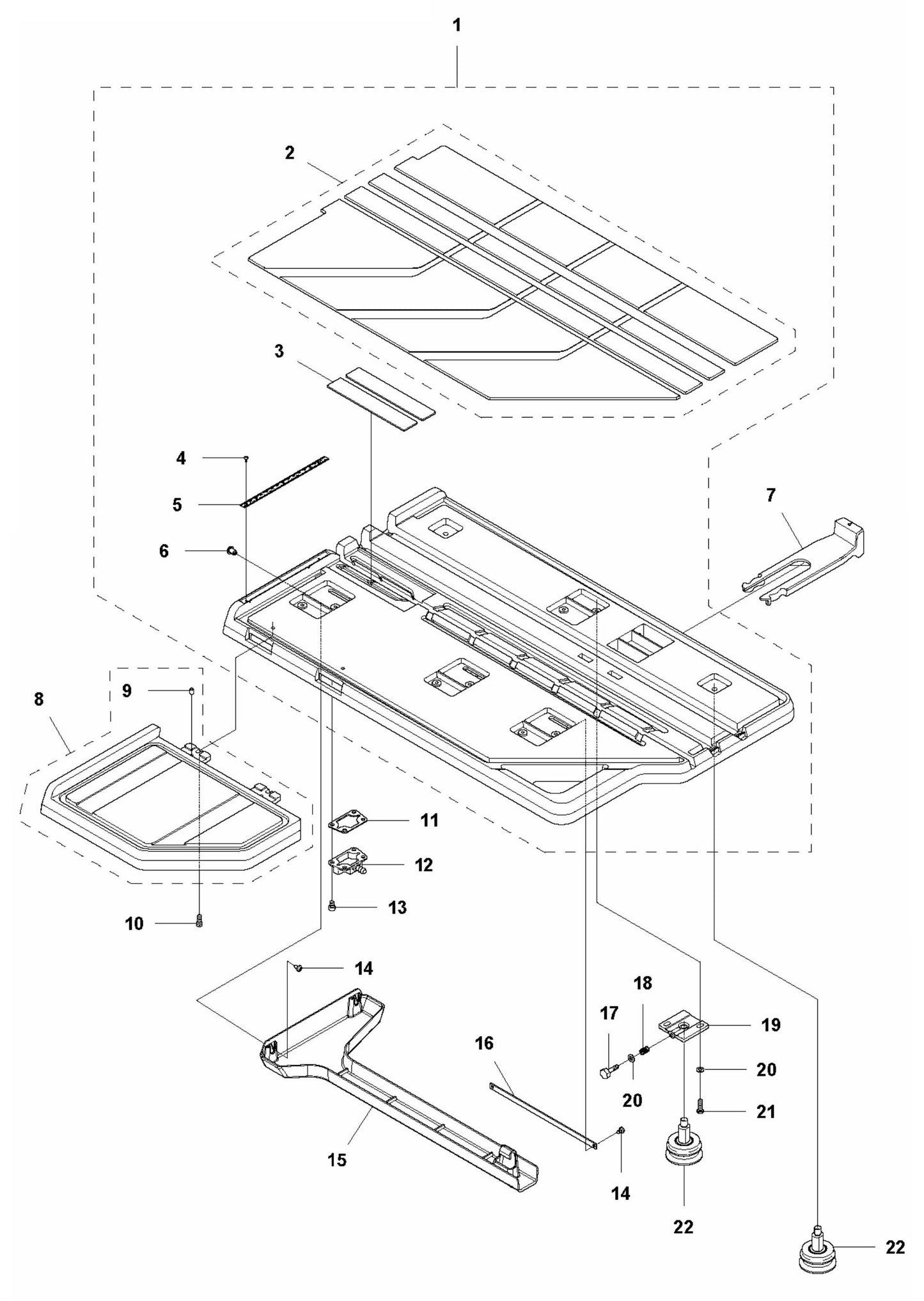 TS 60 Conveyor Cart Assembly and Extension Assembly Parts