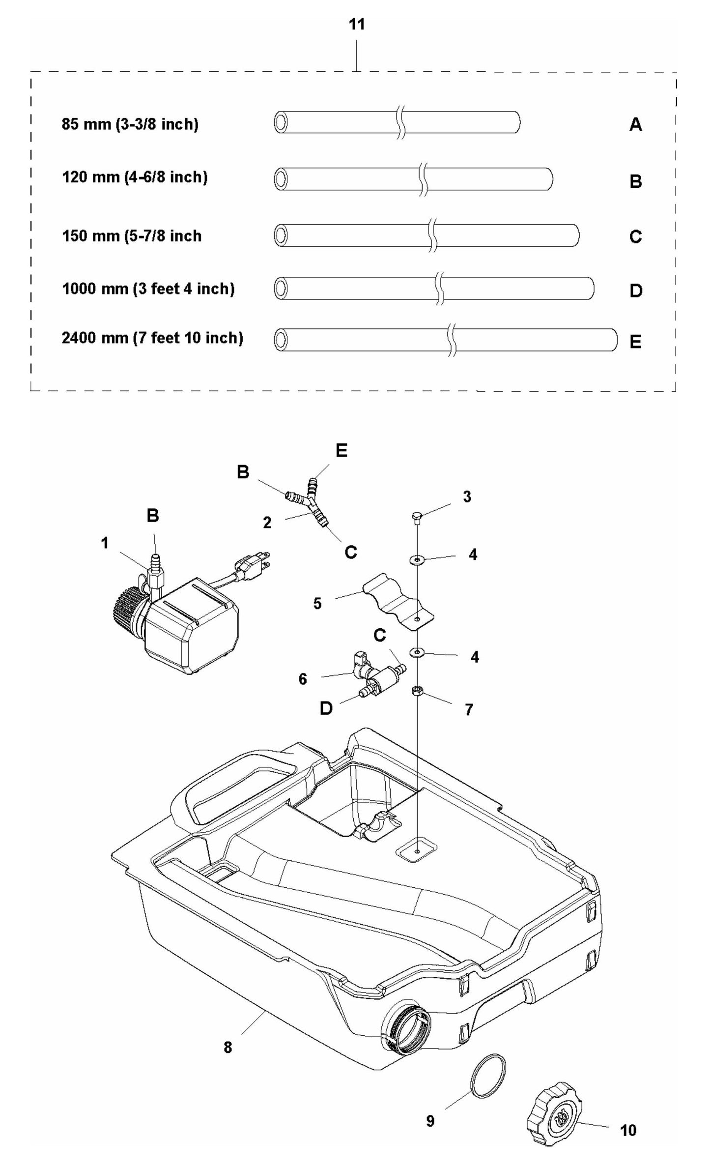 TS 70 Water Tank Assembly Parts