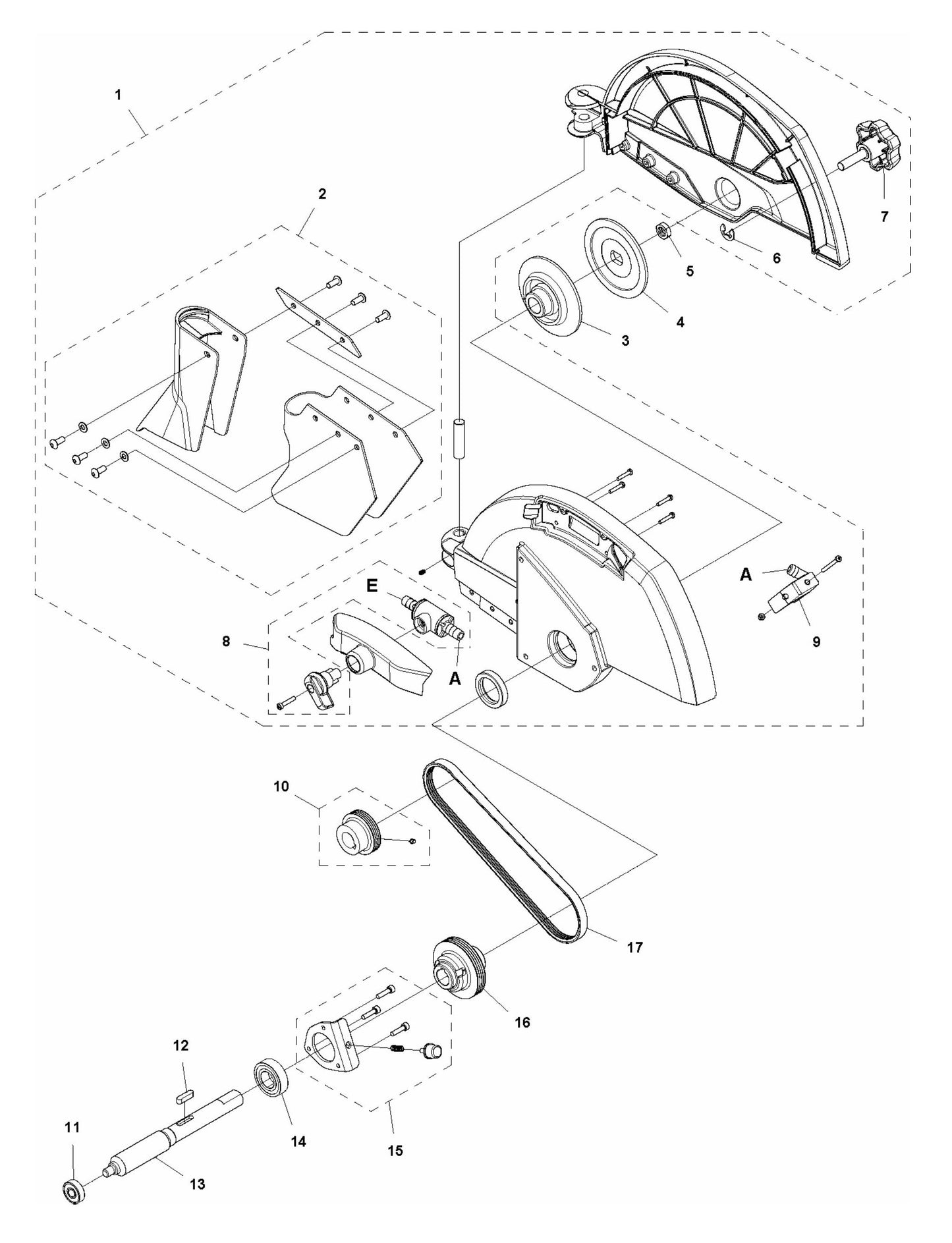 TS 70 Blade Guard Assembly Parts