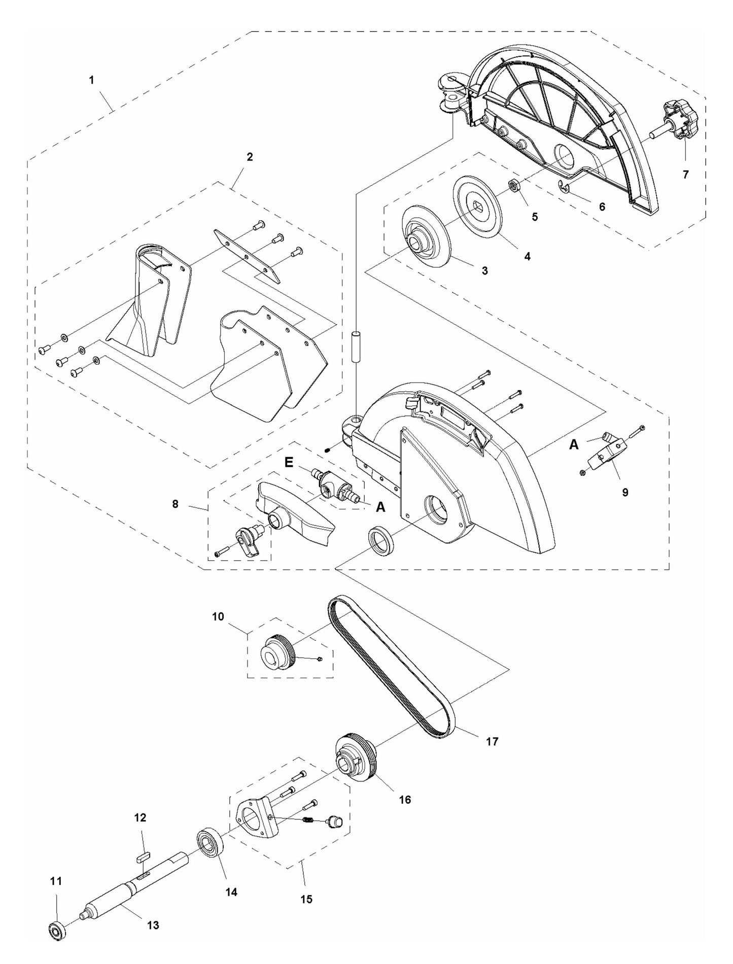 TS 90 Blade Guard Assembly Parts