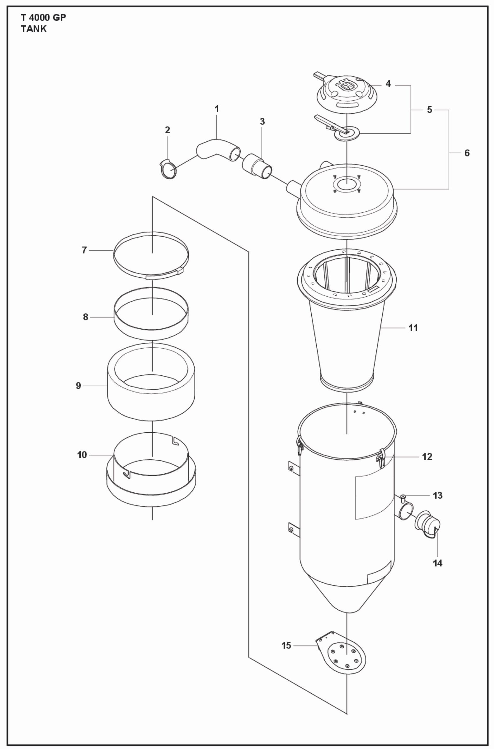 Tank Parts For T 4000 GP Parts By Husqvarna