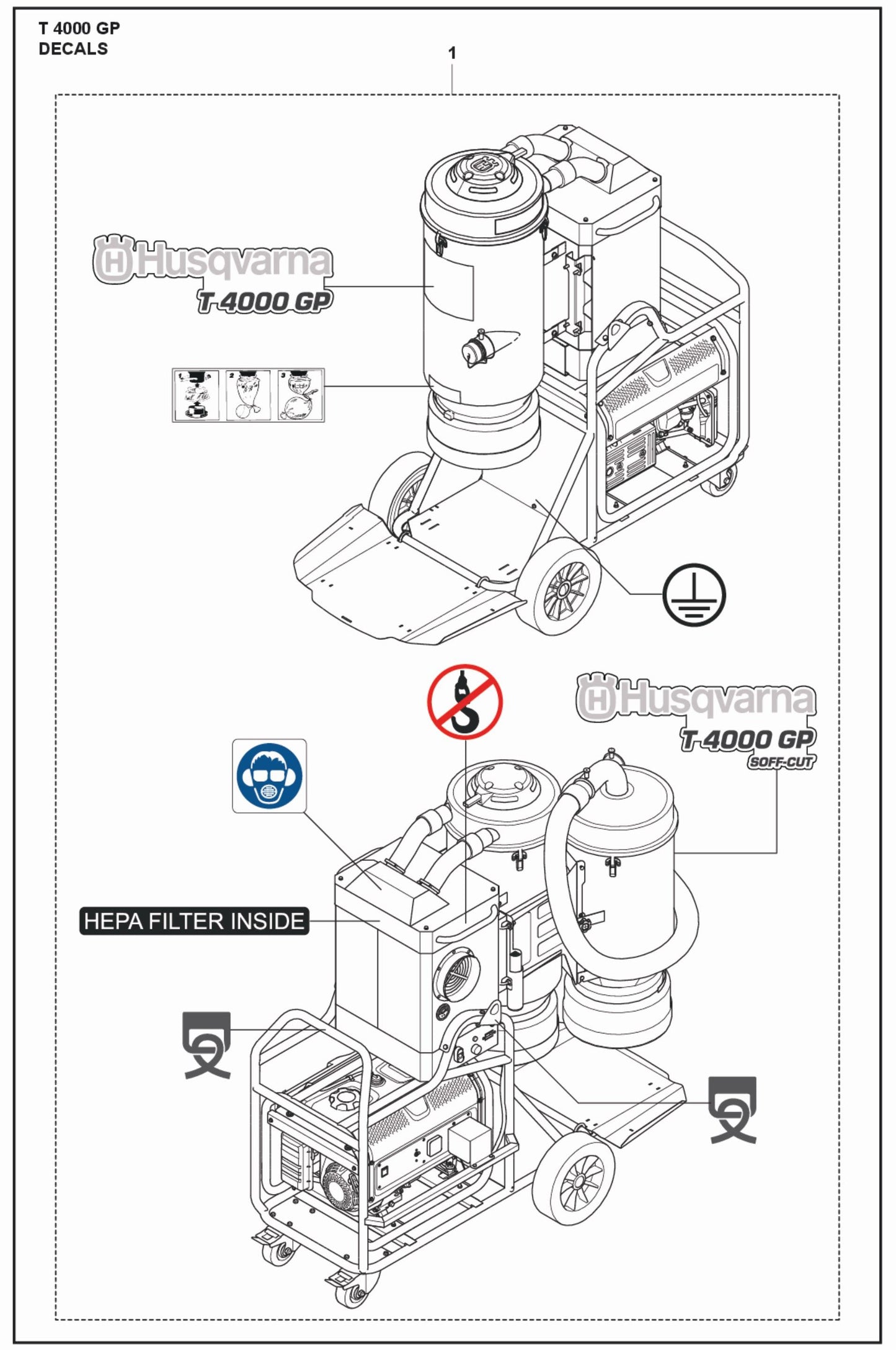 Decals Parts For T 4000 GP Parts By Husqvarna