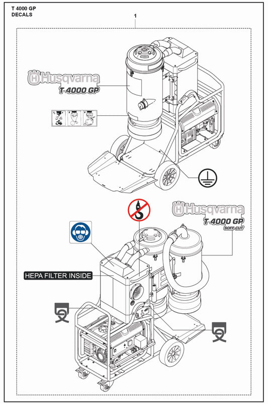 Decals Parts For T 4000 GP Parts By Husqvarna