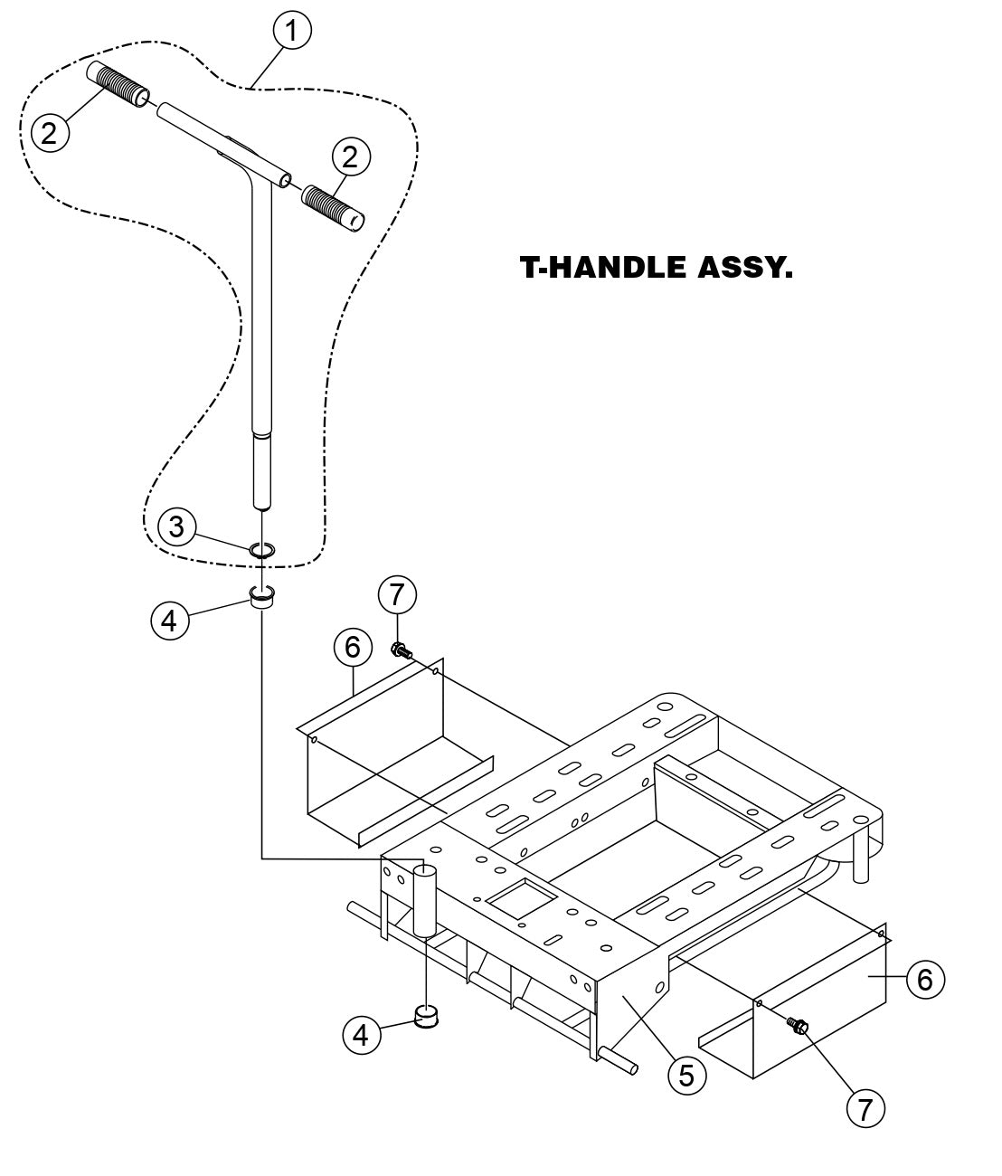 GB43LED GloBug Lighting System T- Handle Assembly Parts by Multiquip