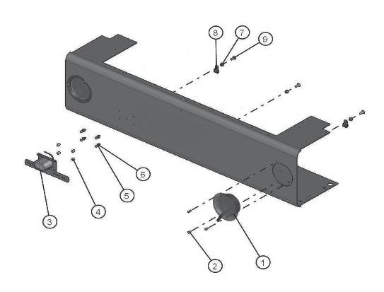 ECLIPSE AB 2220 SE ARROW BOARD Tail Light and License Plate Bracket Installation parts by allmand