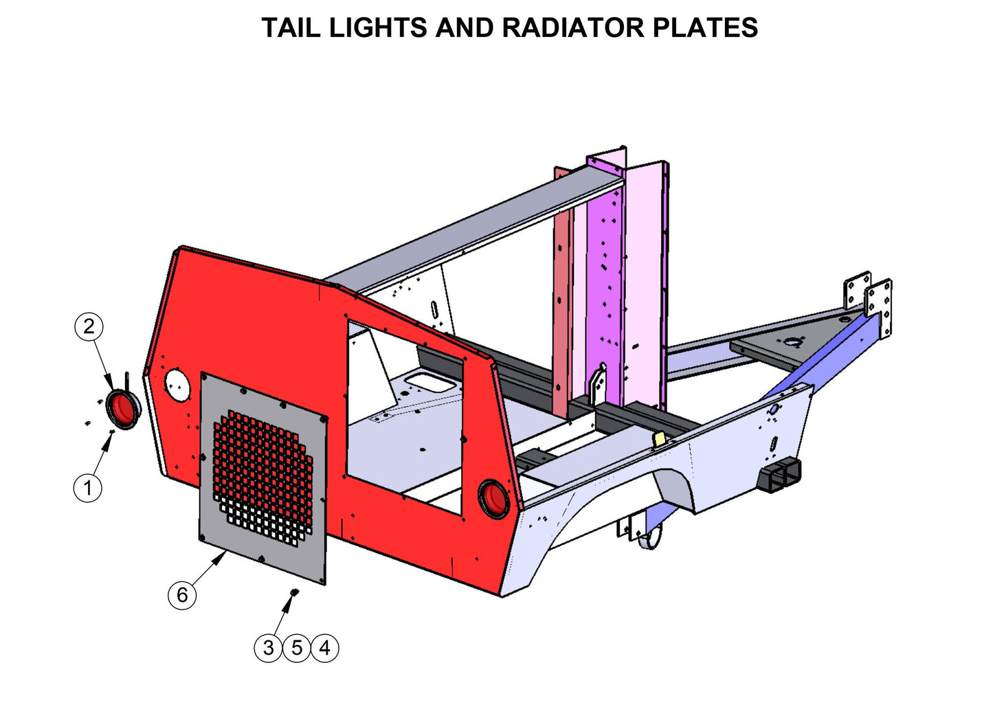 V-Series Maxi-Lite 7.5-8KW-Tail Lights And Radiator Plates Parts By Allmand