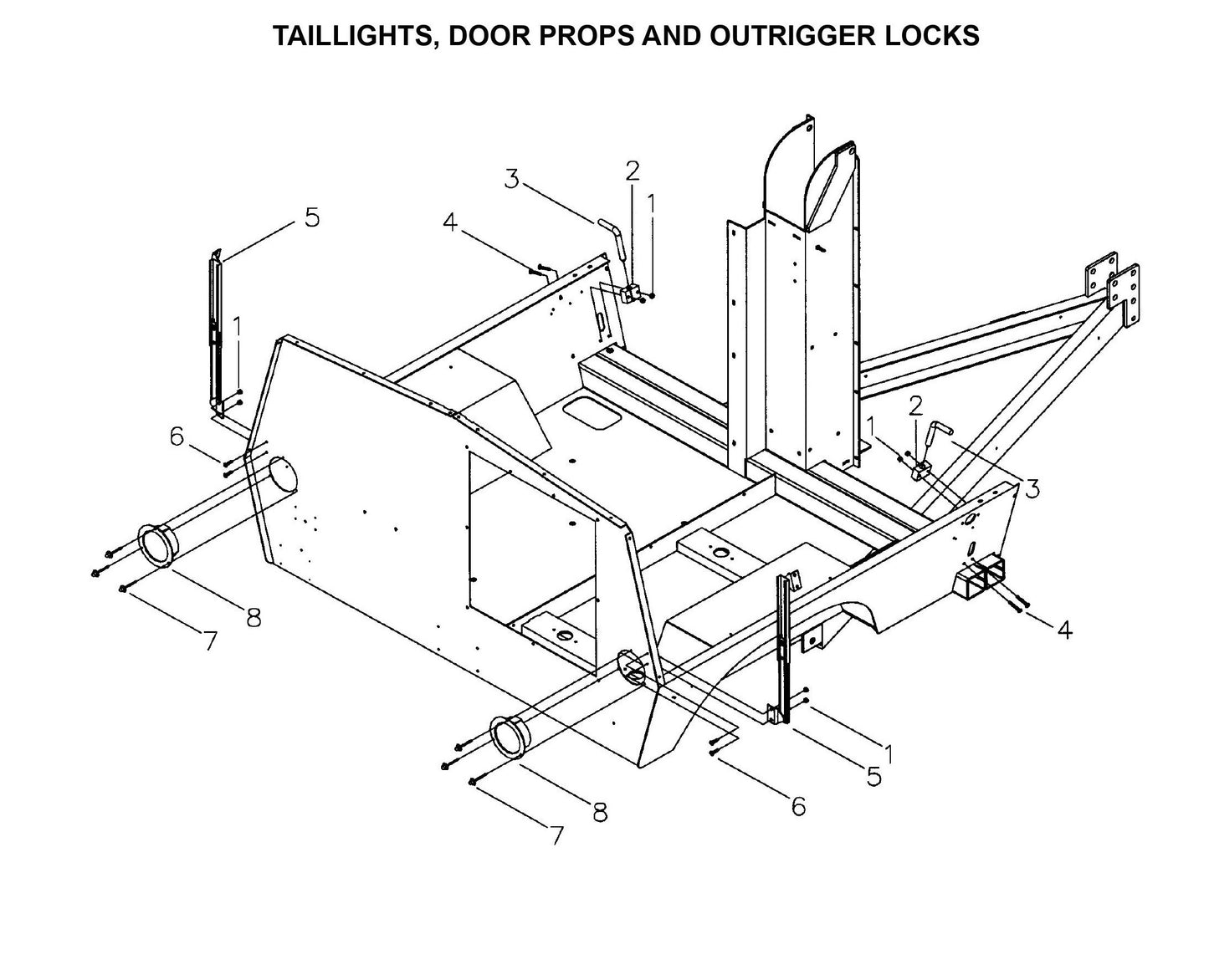 Maxi-Lite Hydraulic Tower-Taillights,Door Props and Outrigger Locks Parts By Allmand