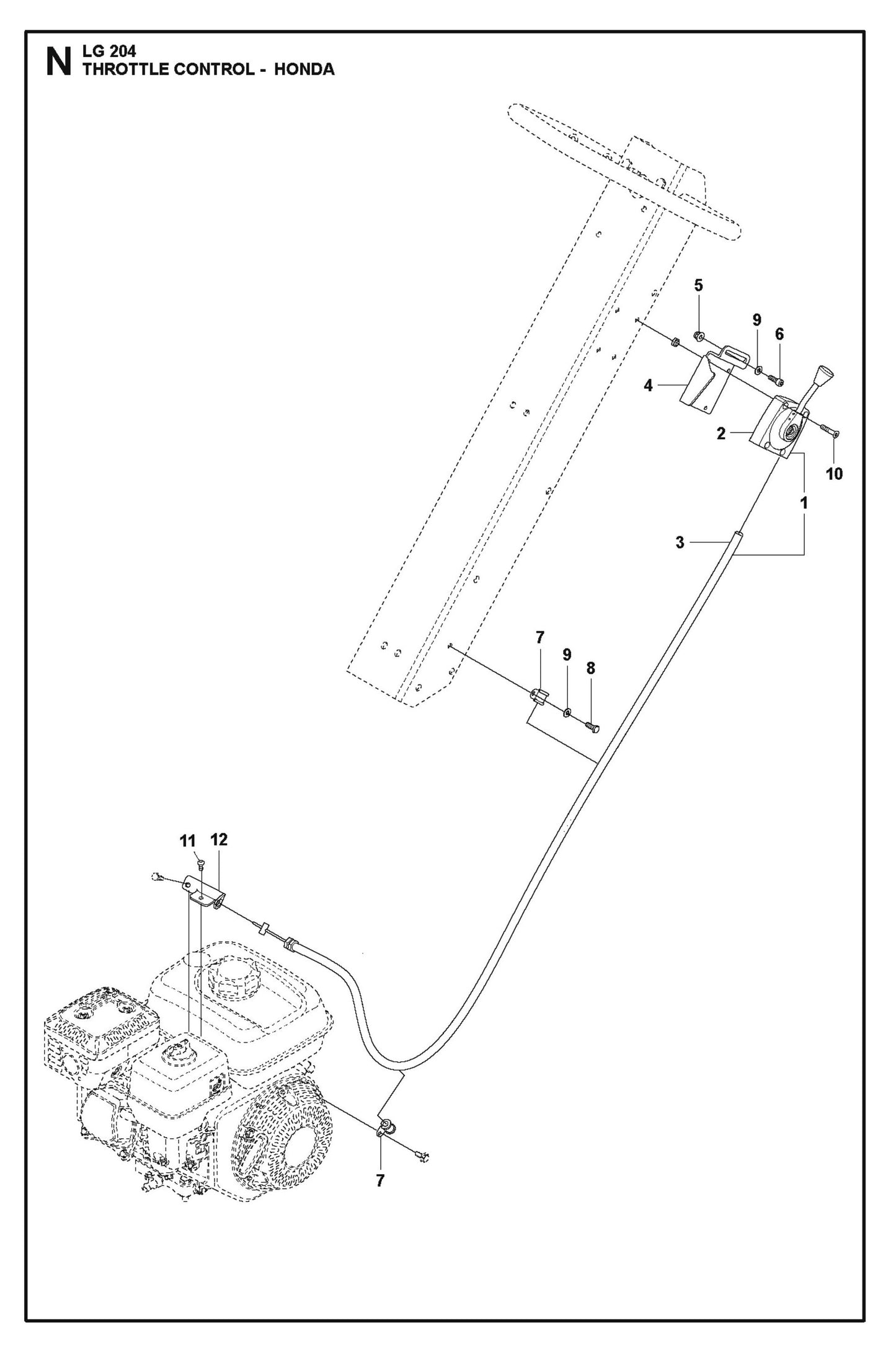Throttle Control-Honda Parts For LG 204 Petrol By Husqvarna