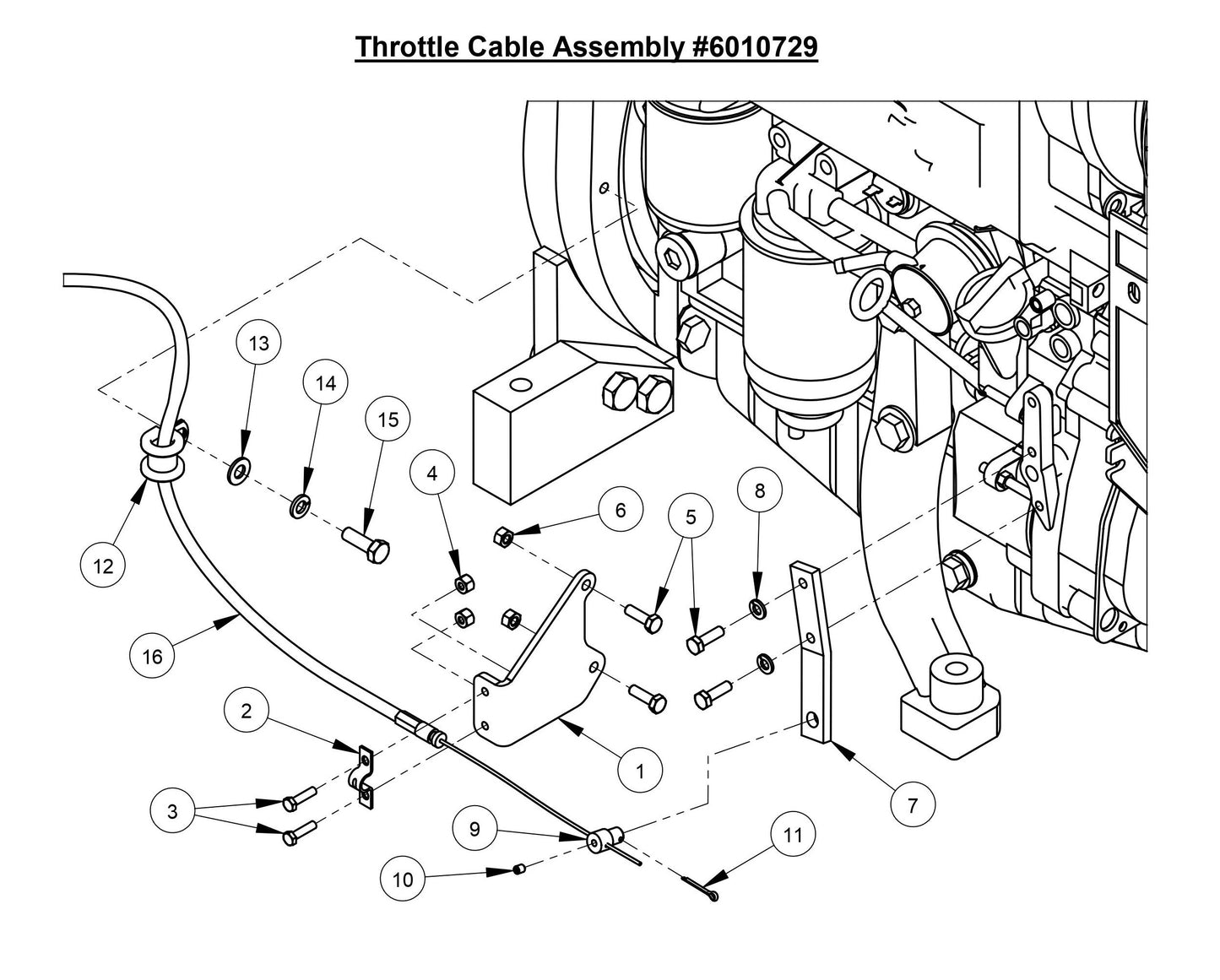 CC3728 Throttle Cable Assembly