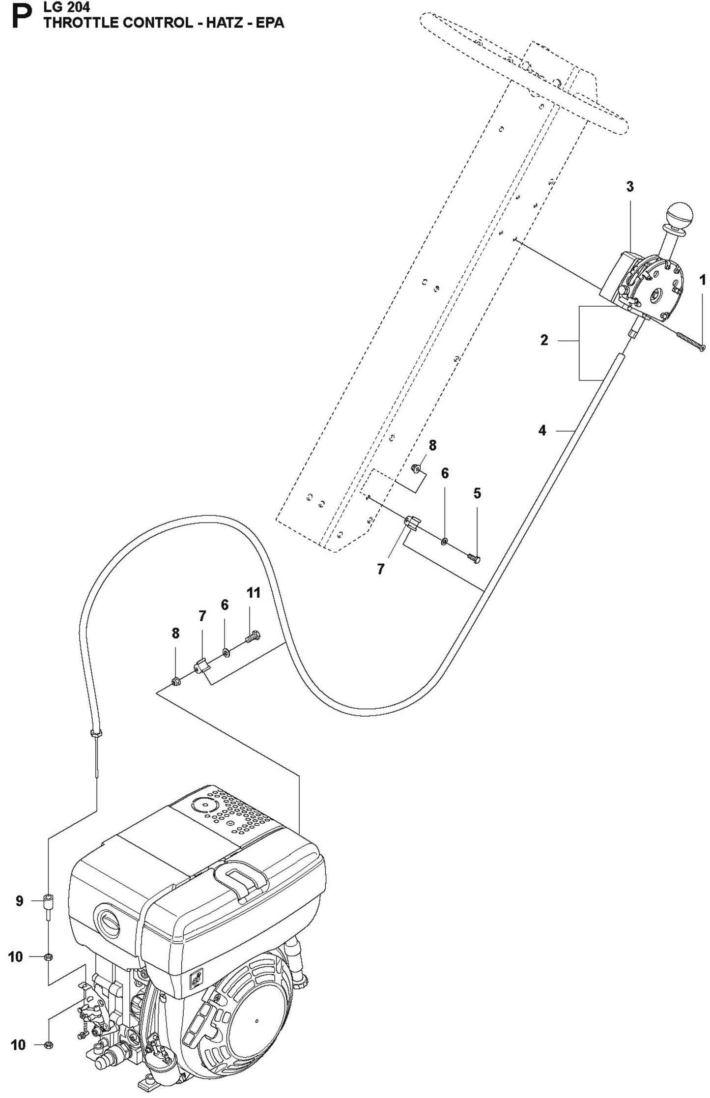 Throttle Control - Hatz - EPA Parts For LG 204 Diesel By Husqvarna