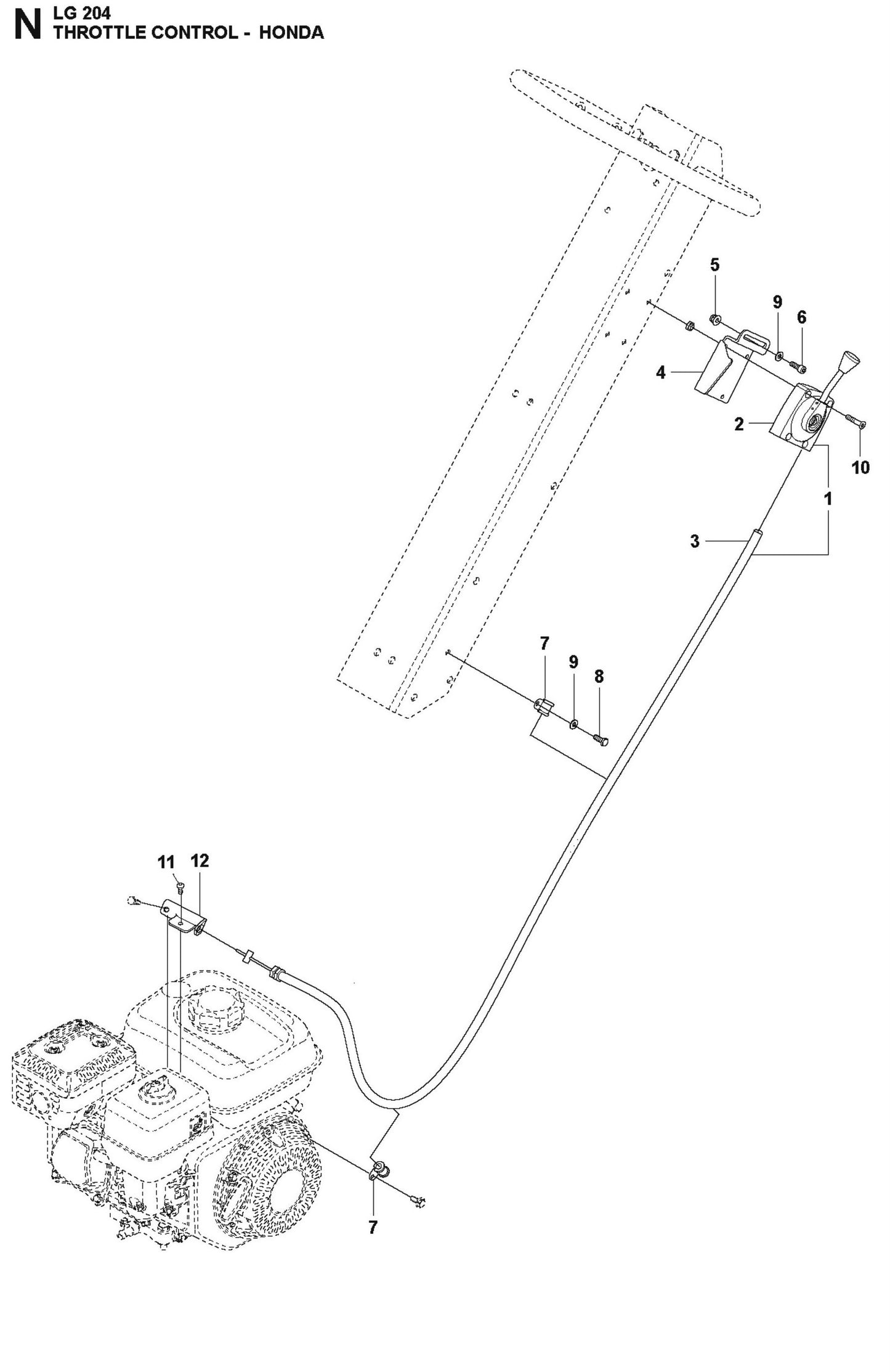 Throttle Control - Honda Parts For LG 204 Diesel By Husqvarna