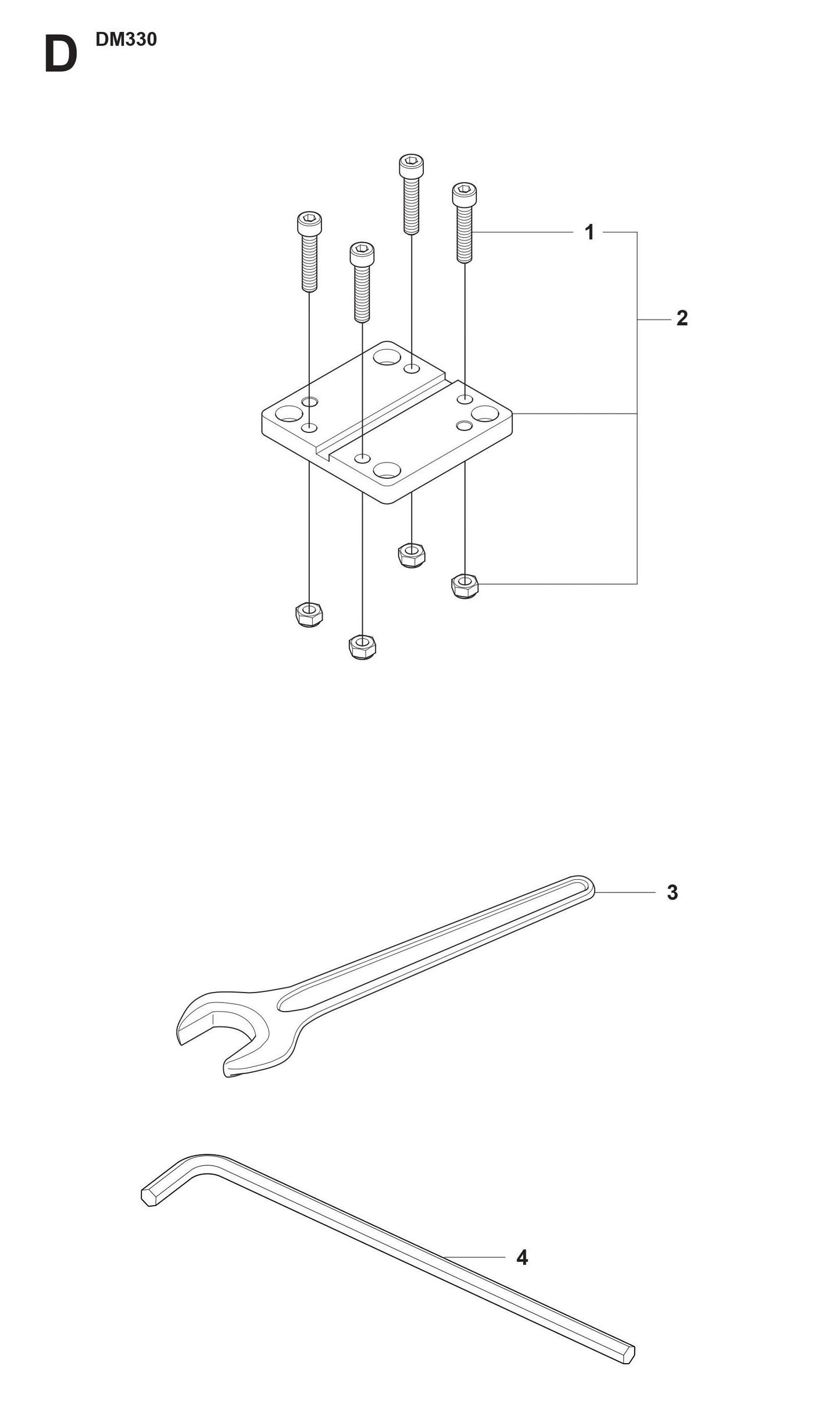 Tools Parts for DM 330 By Husqvarna