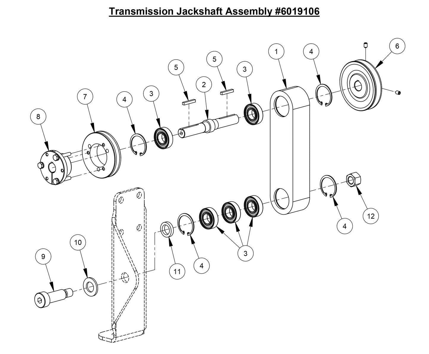 CC6566-3 Transmission Jackshaft Assembly