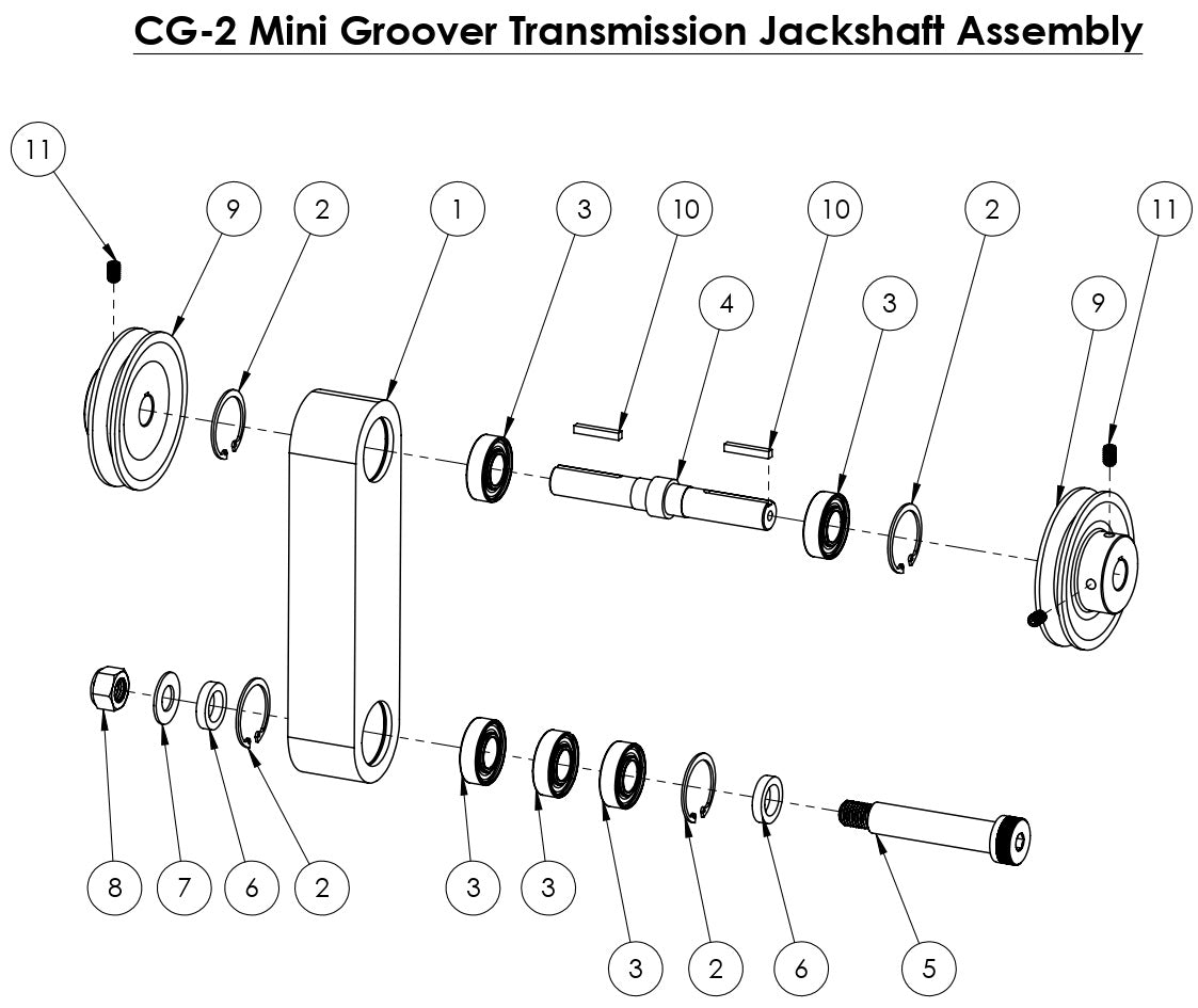 CG-2 (Electric) Mini Groover Transmission Jackshaft Assembly