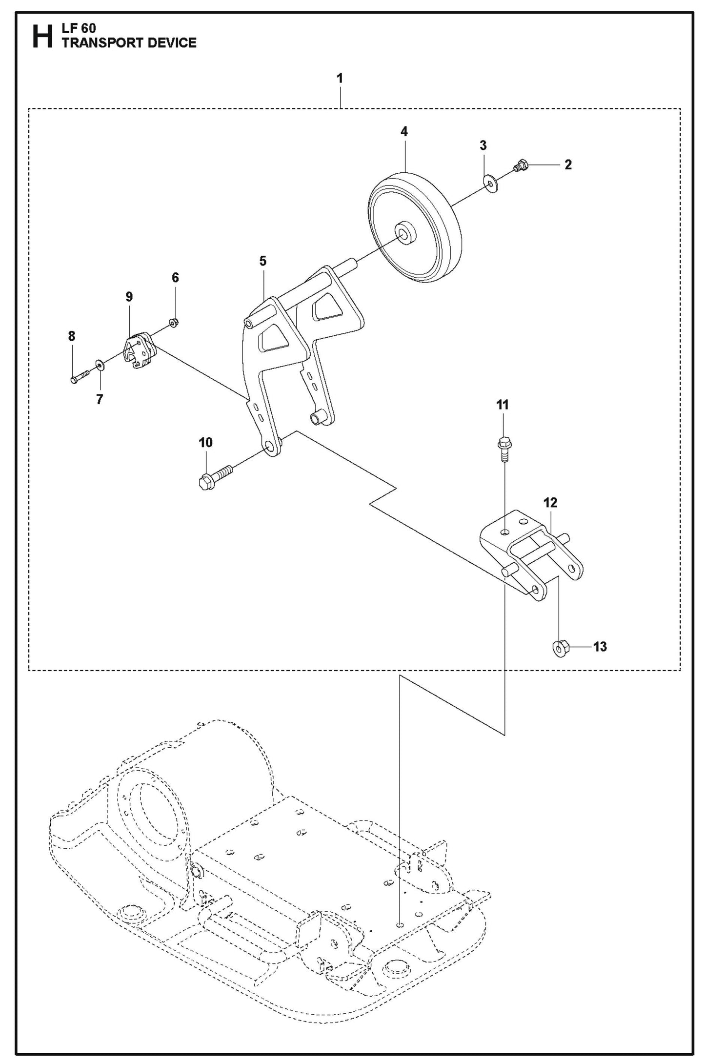Transport Device Parts For LF 60 LAT By Husqvarna