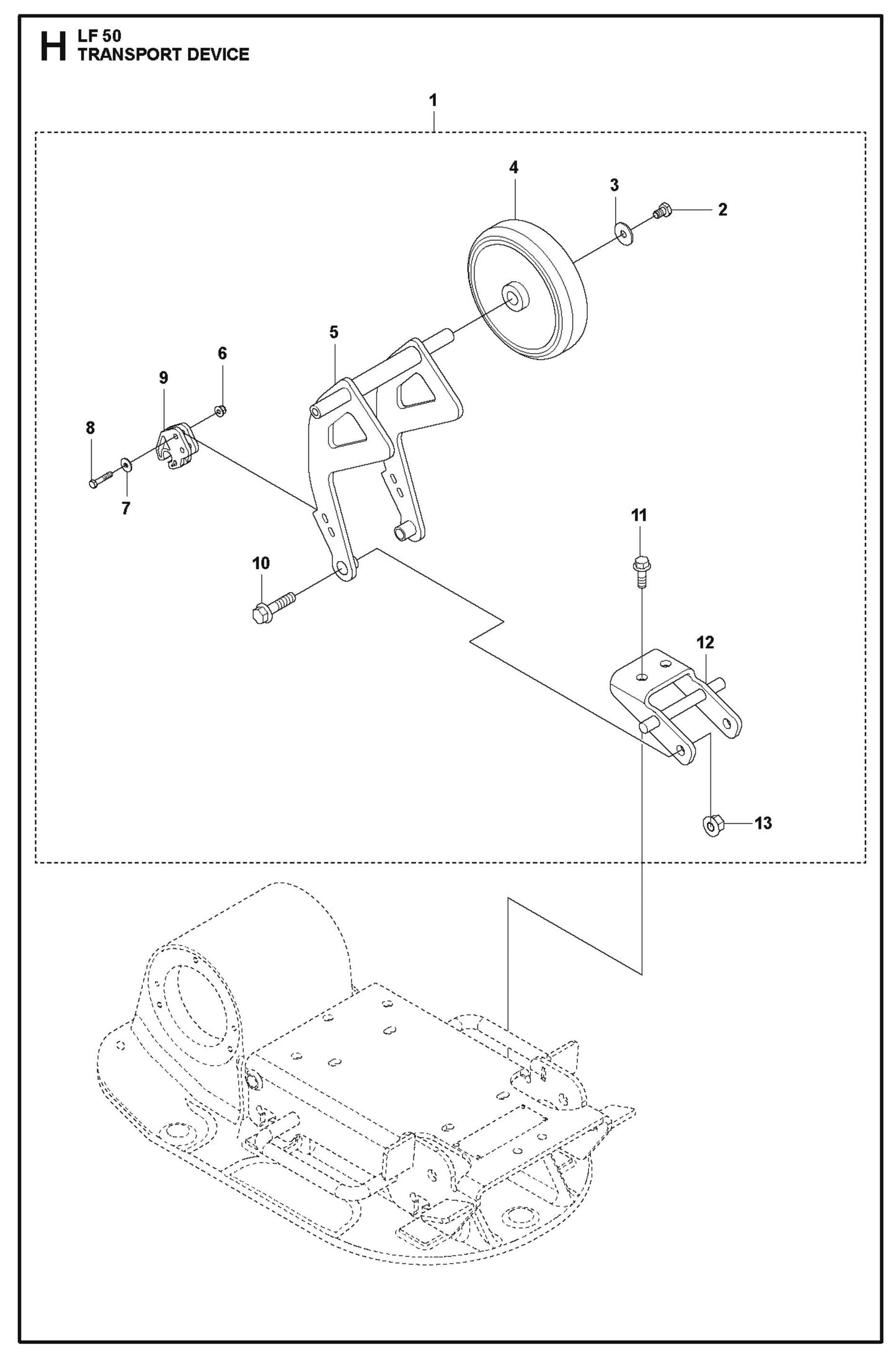 Transport Device Parts For LF 50 L By Husqvarna