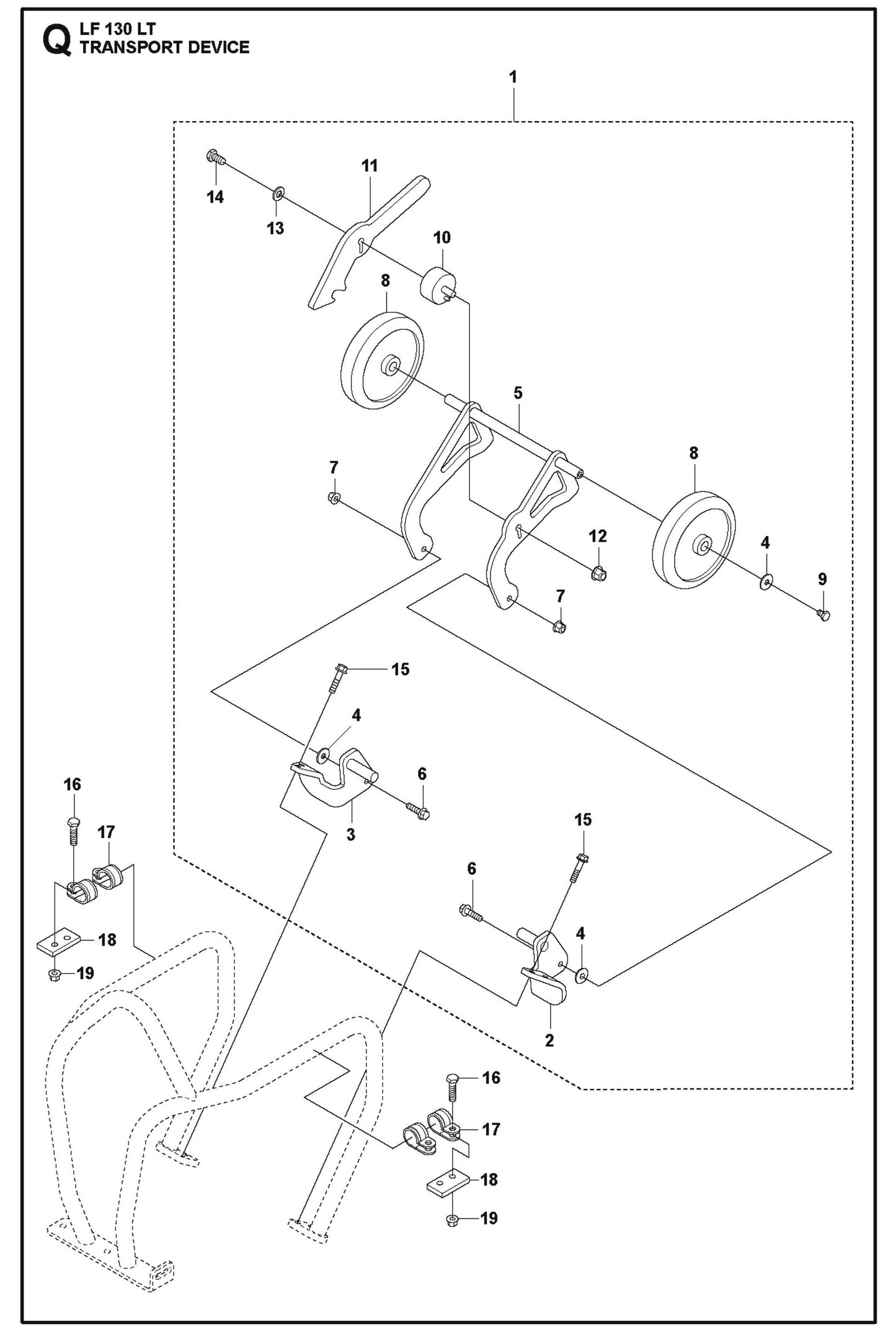 Transport Device Parts For LF 130 LT Petrol By Husqvarna